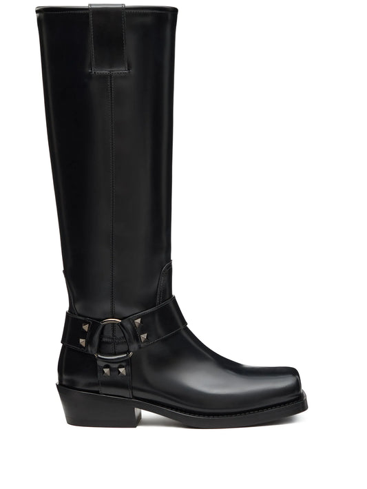 40mm Rockstud biker boots