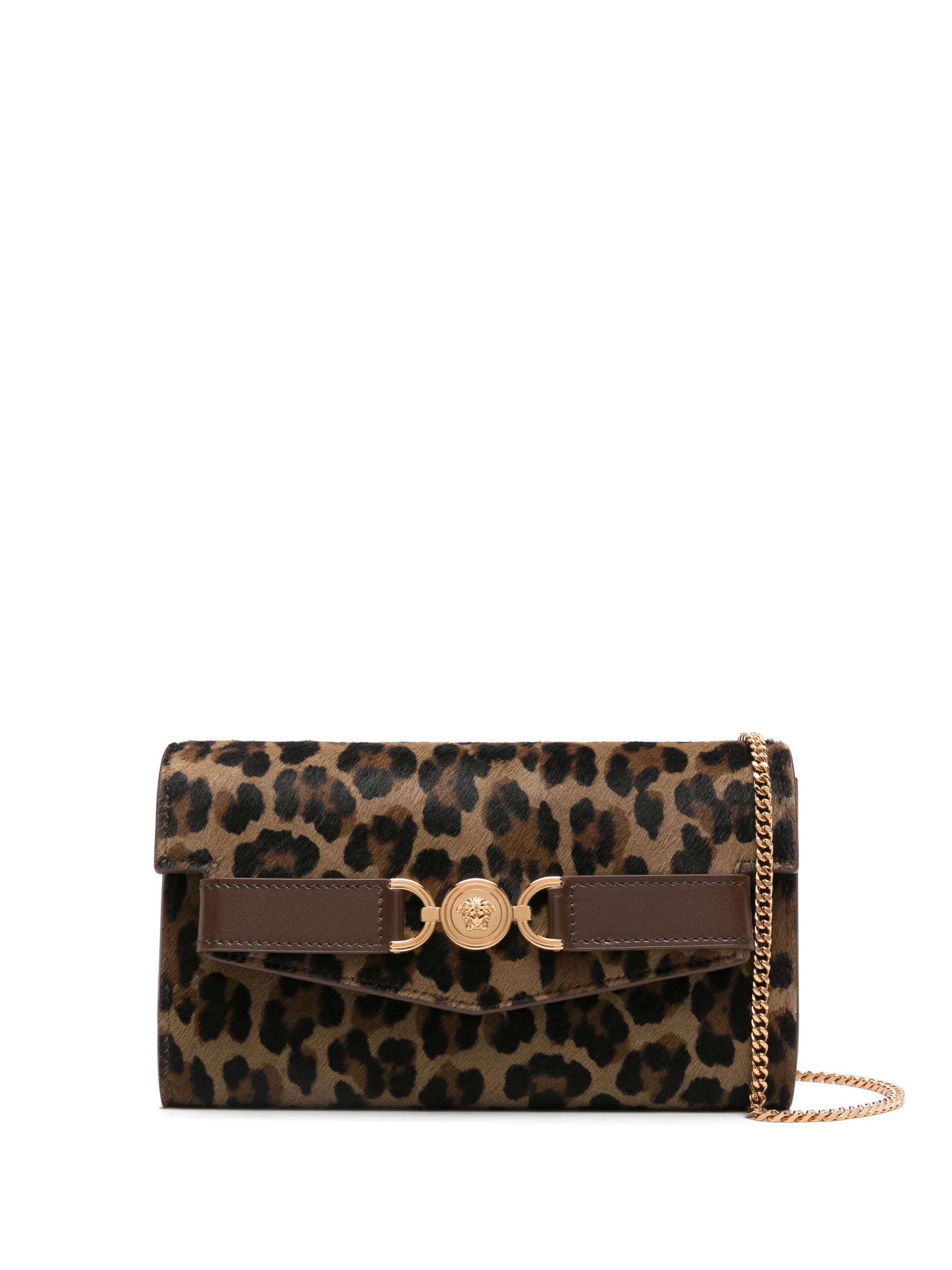 leopard-print clutch bag