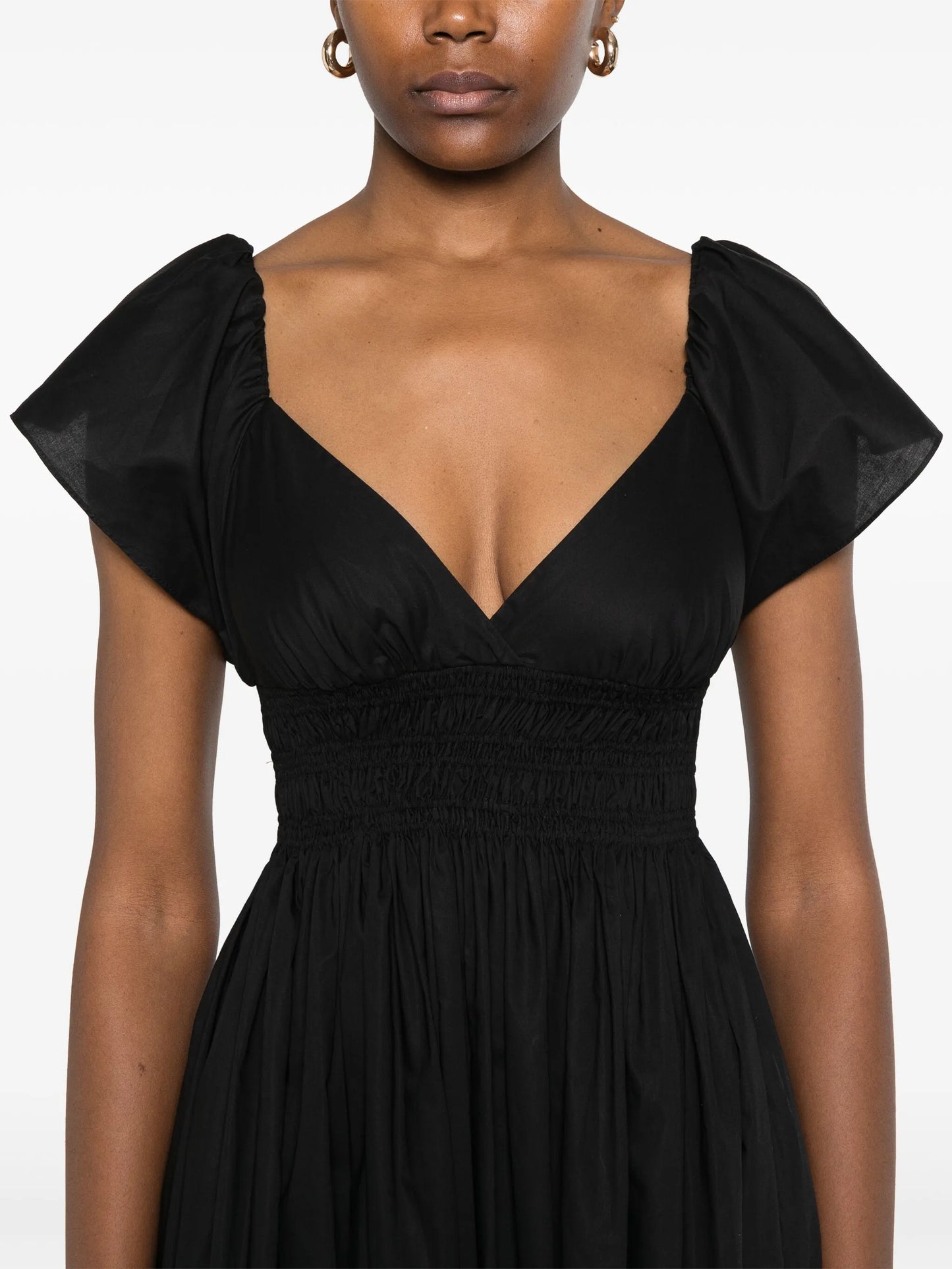 flutter-sleeves midi dress