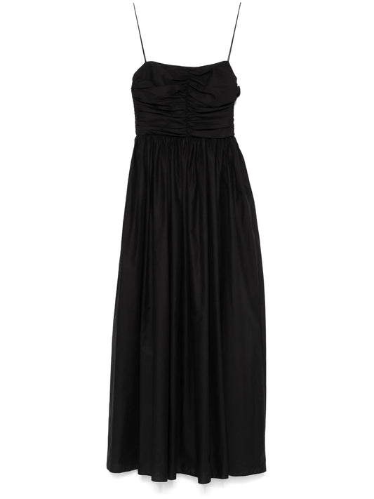 gathered maxi dress