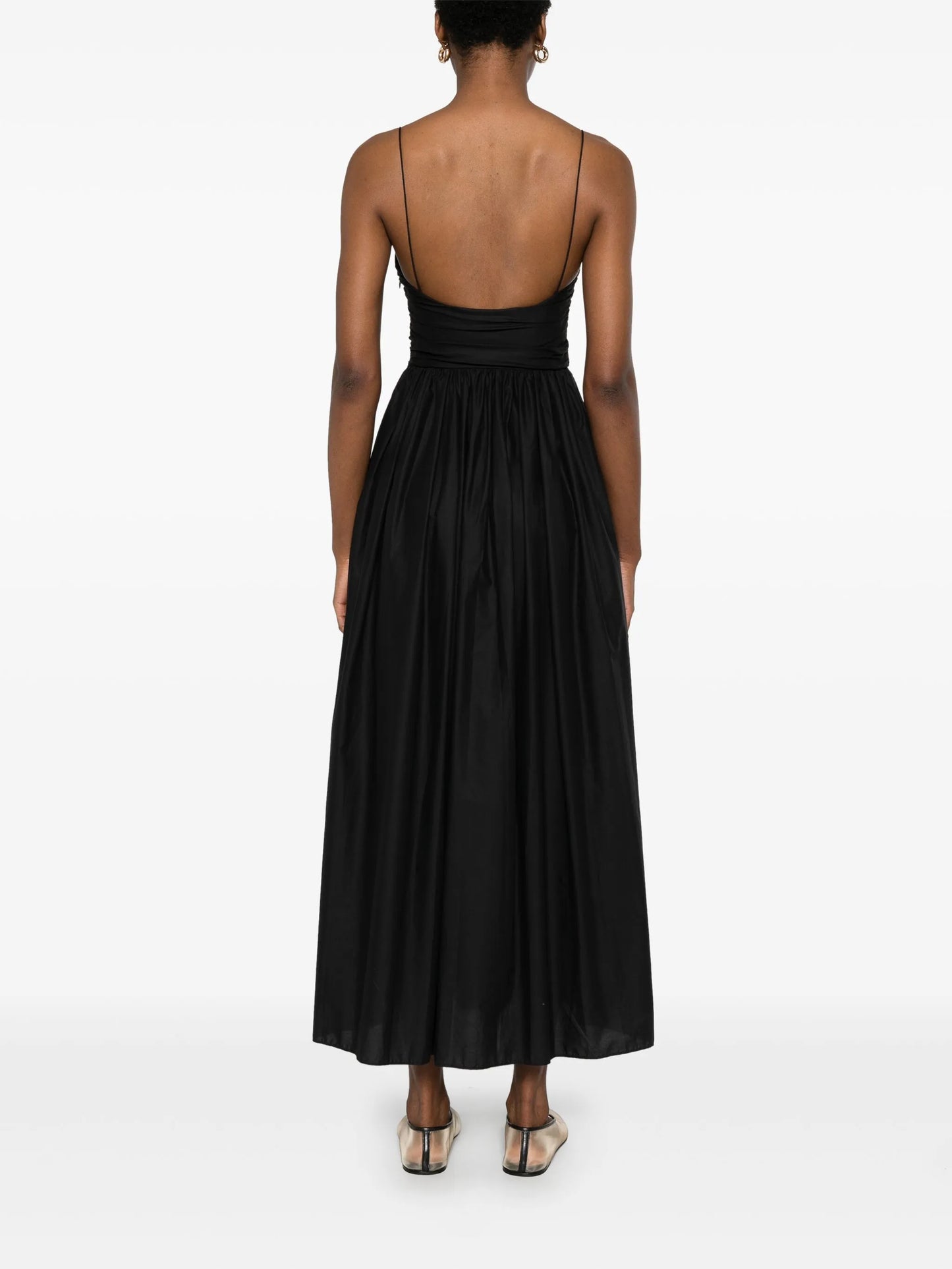 gathered maxi dress
