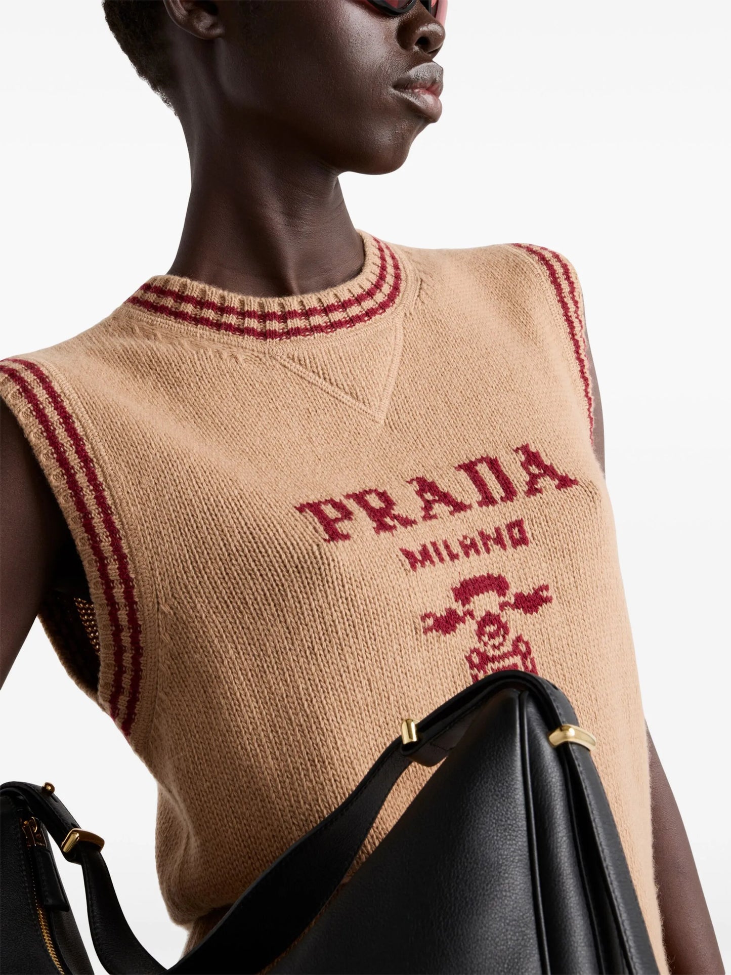 Intarsia ribbed vest