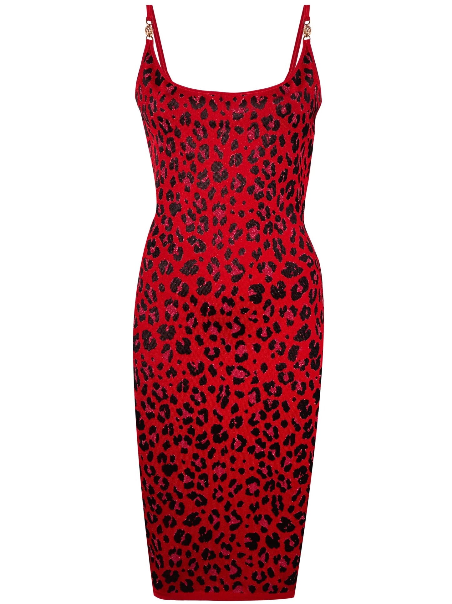 leopard lurex midi dress