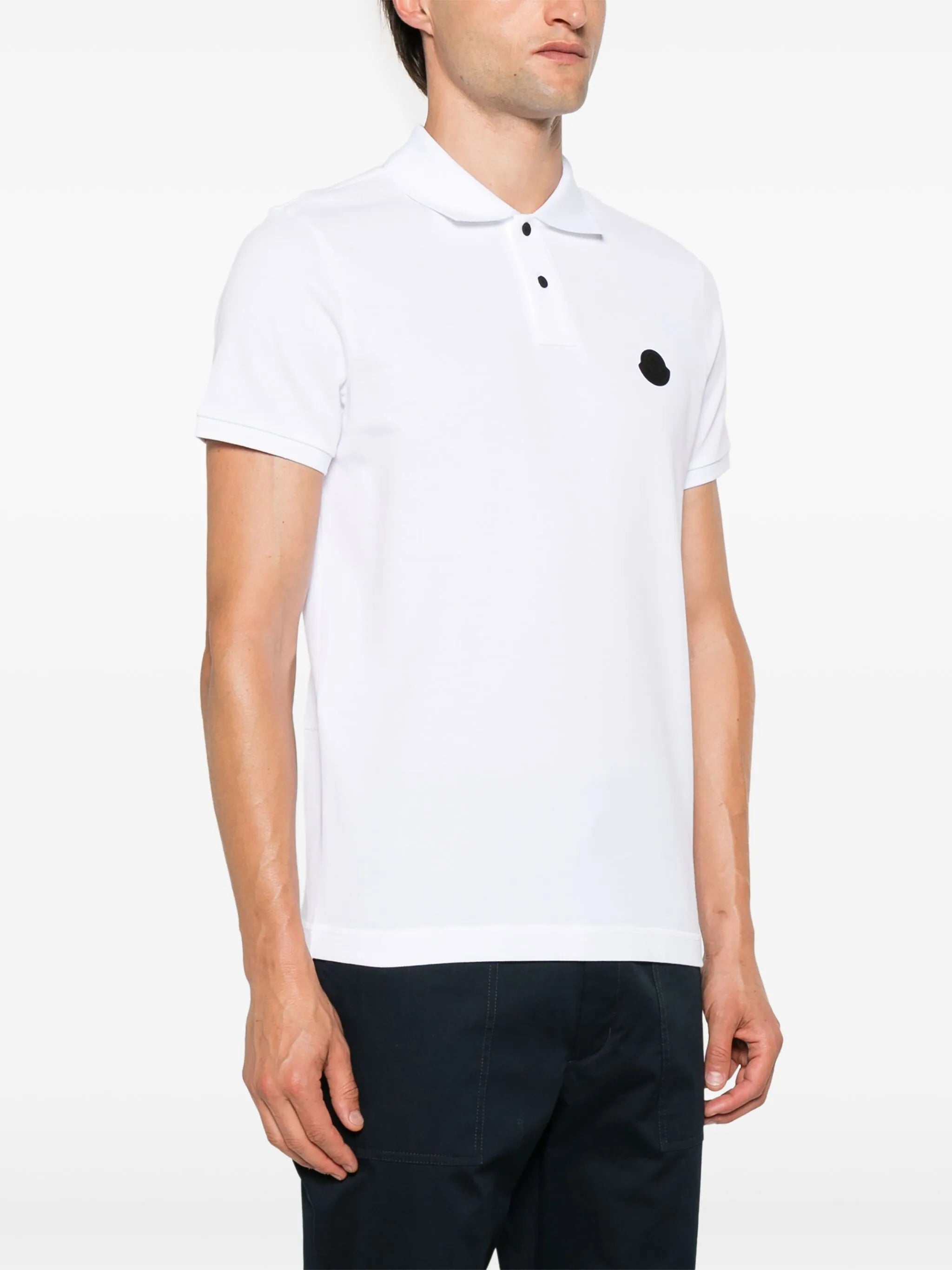 rubberised-logo polo shirt