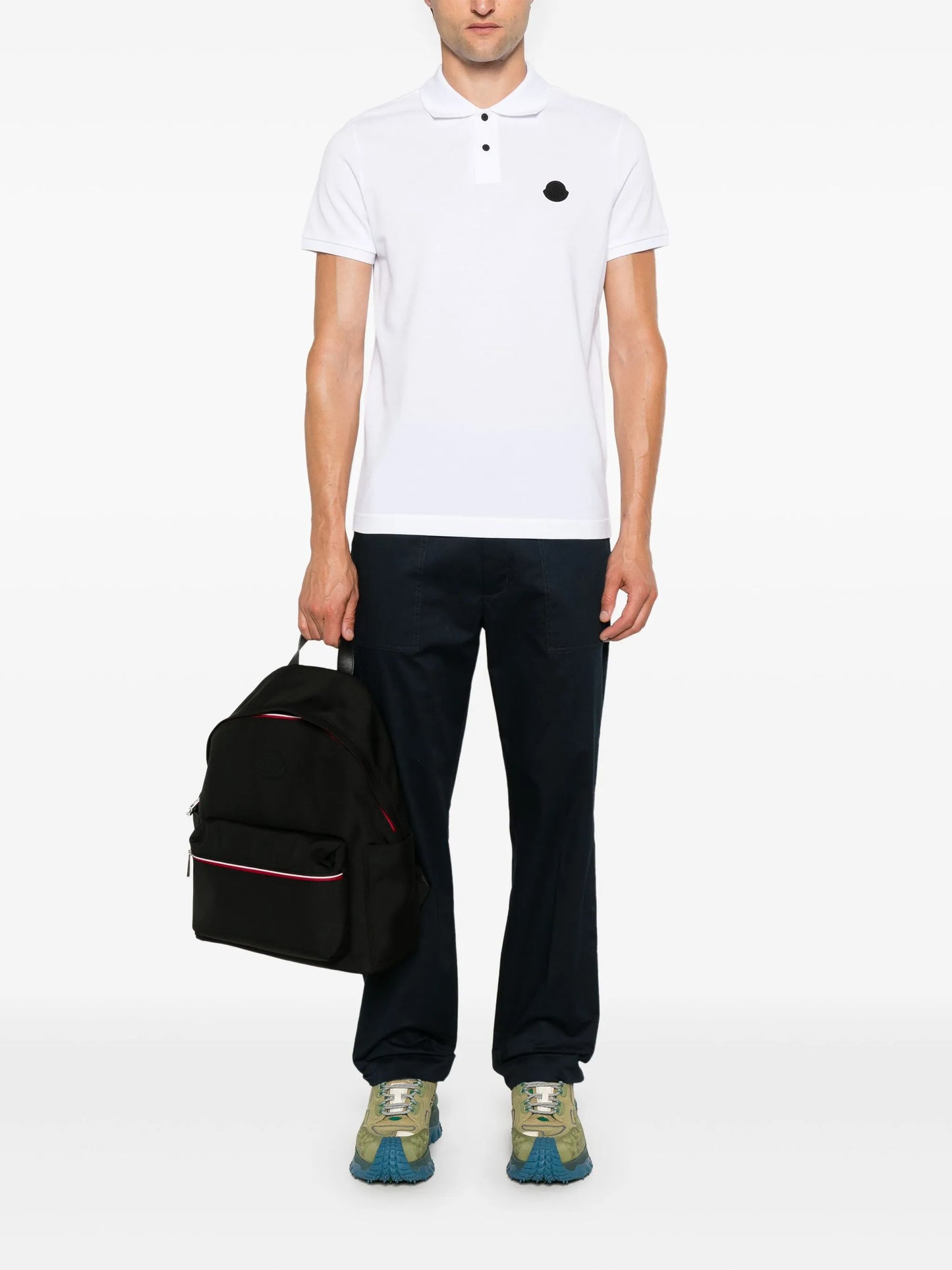 rubberised-logo polo shirt