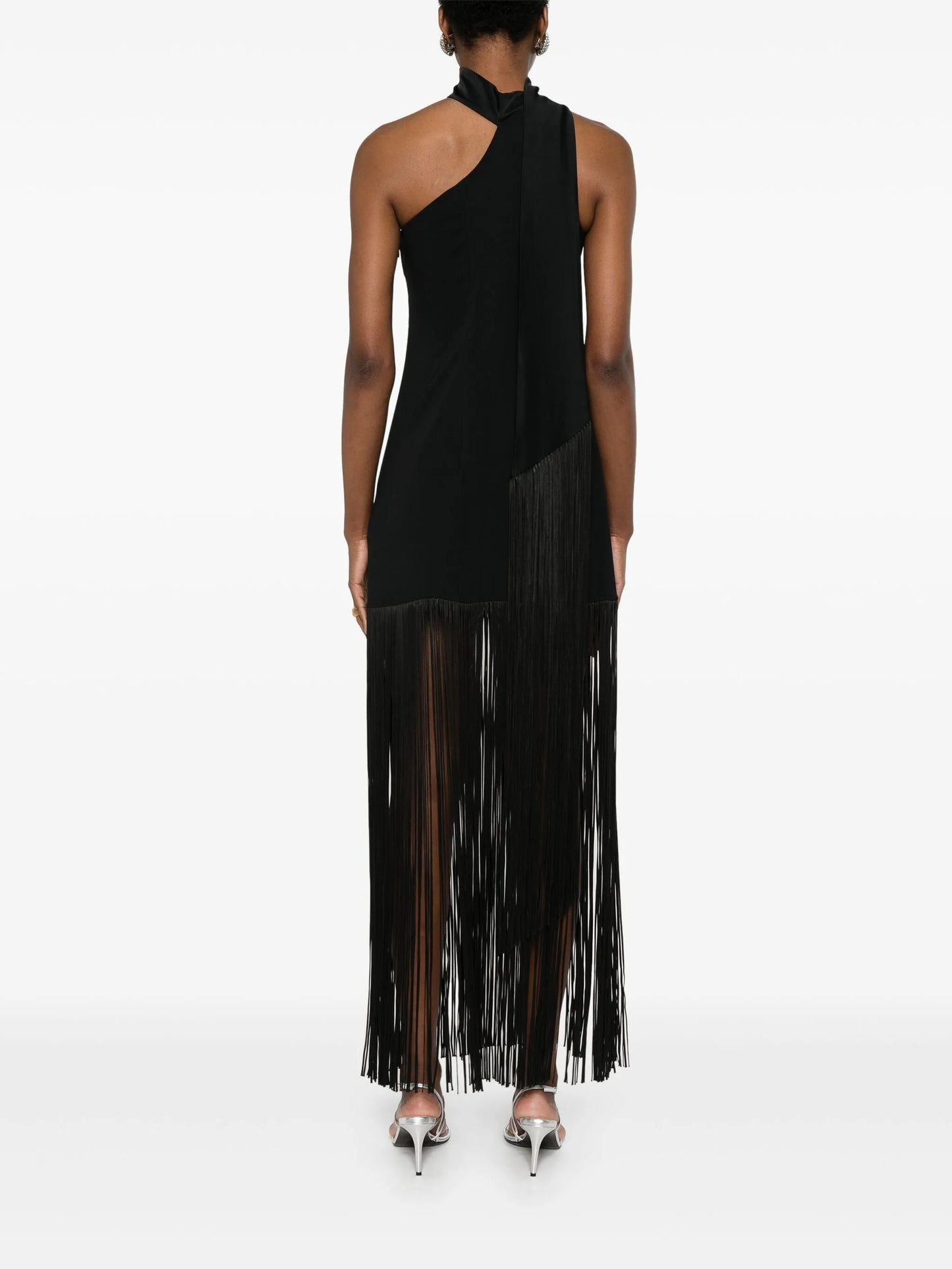 asymmetric fringed dress