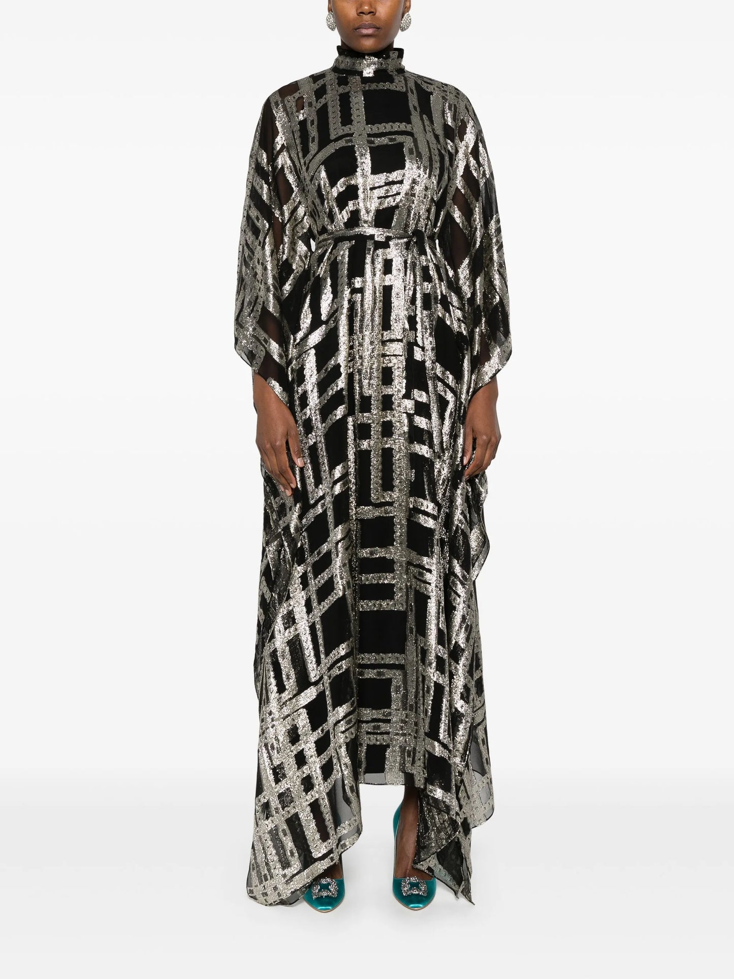 checked maxi dress