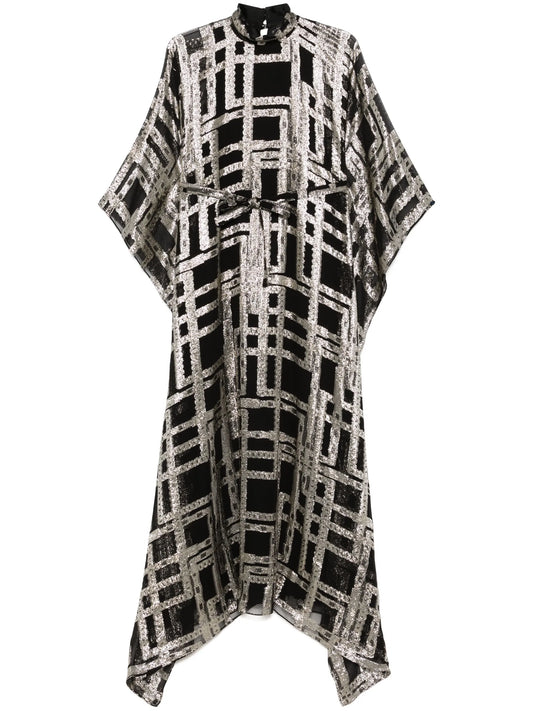 checked maxi dress