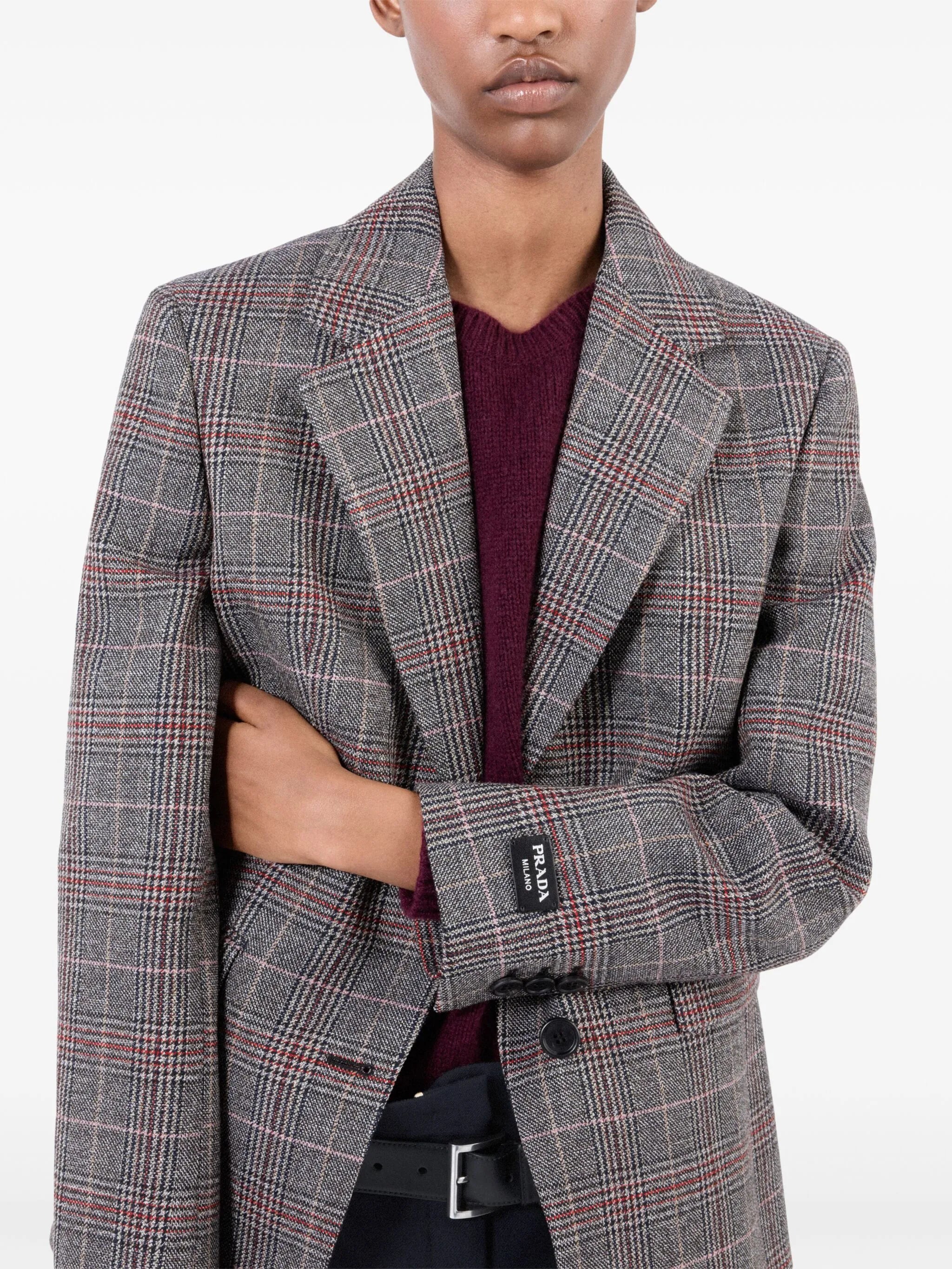 Prince of Wales checked wool blazer