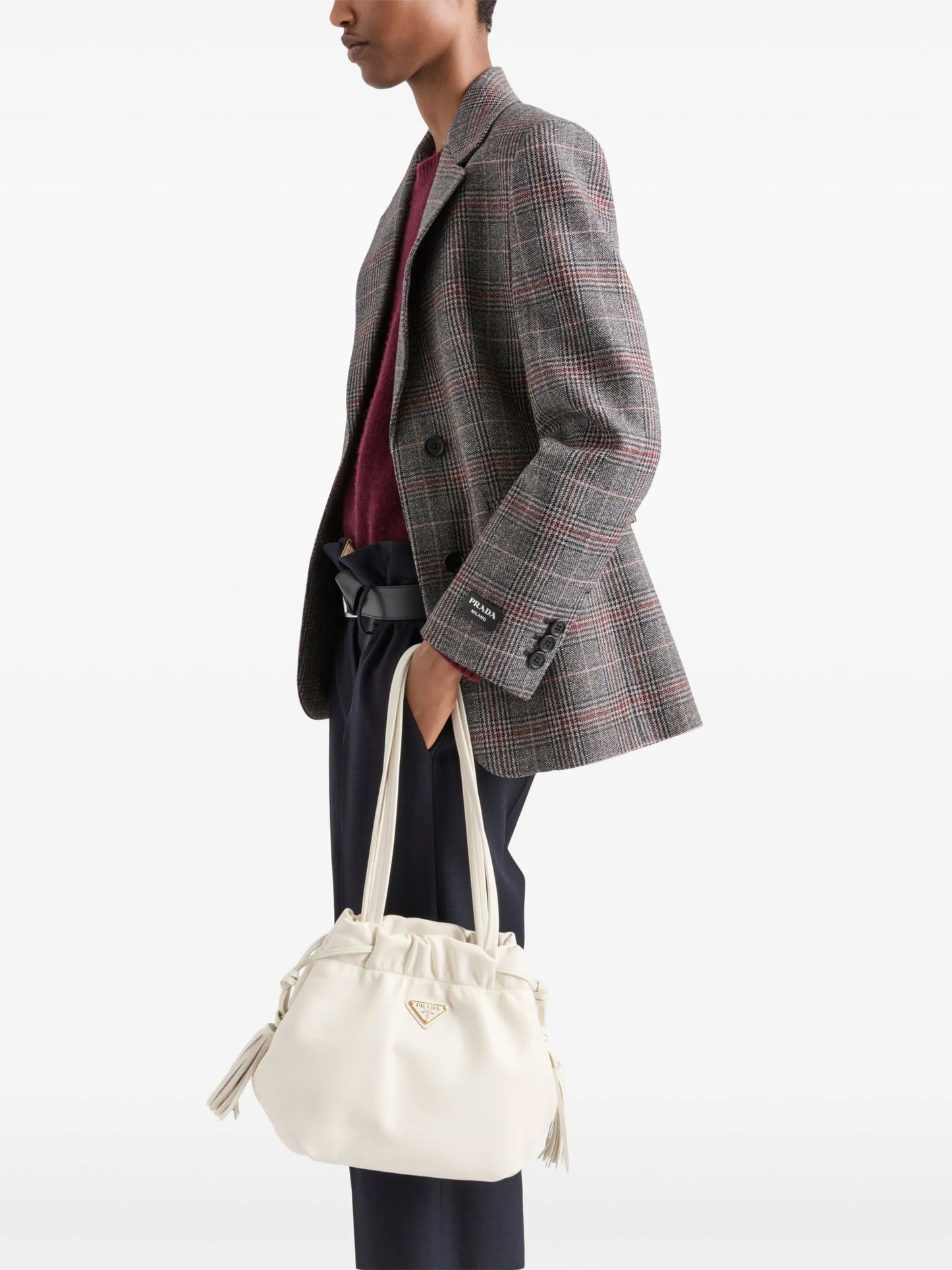 Prince of Wales checked wool blazer
