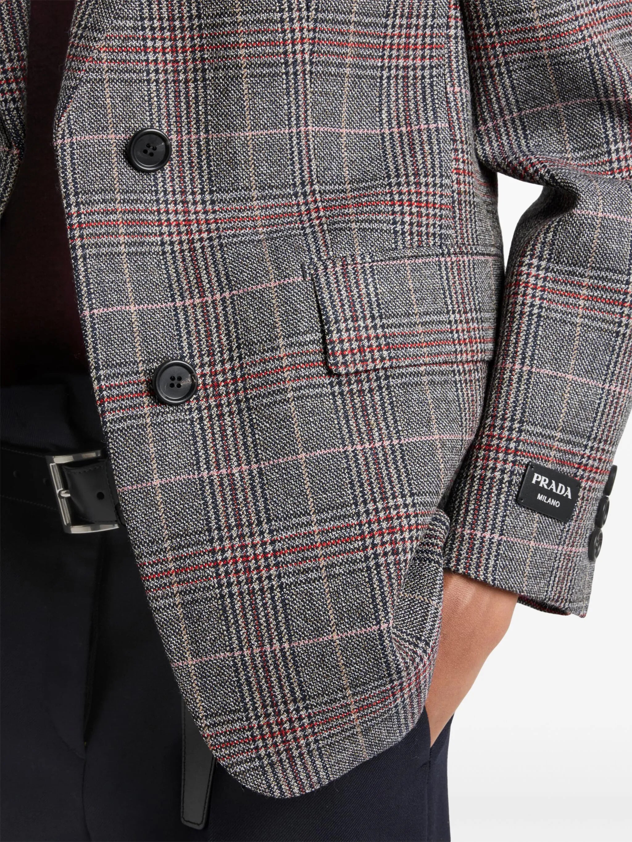 Prince of Wales checked wool blazer