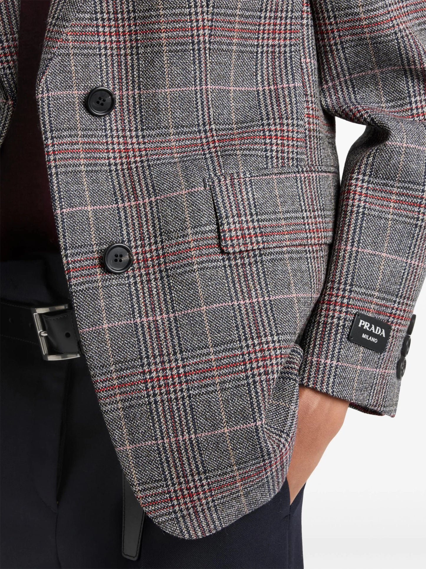 Prince of Wales checked wool blazer