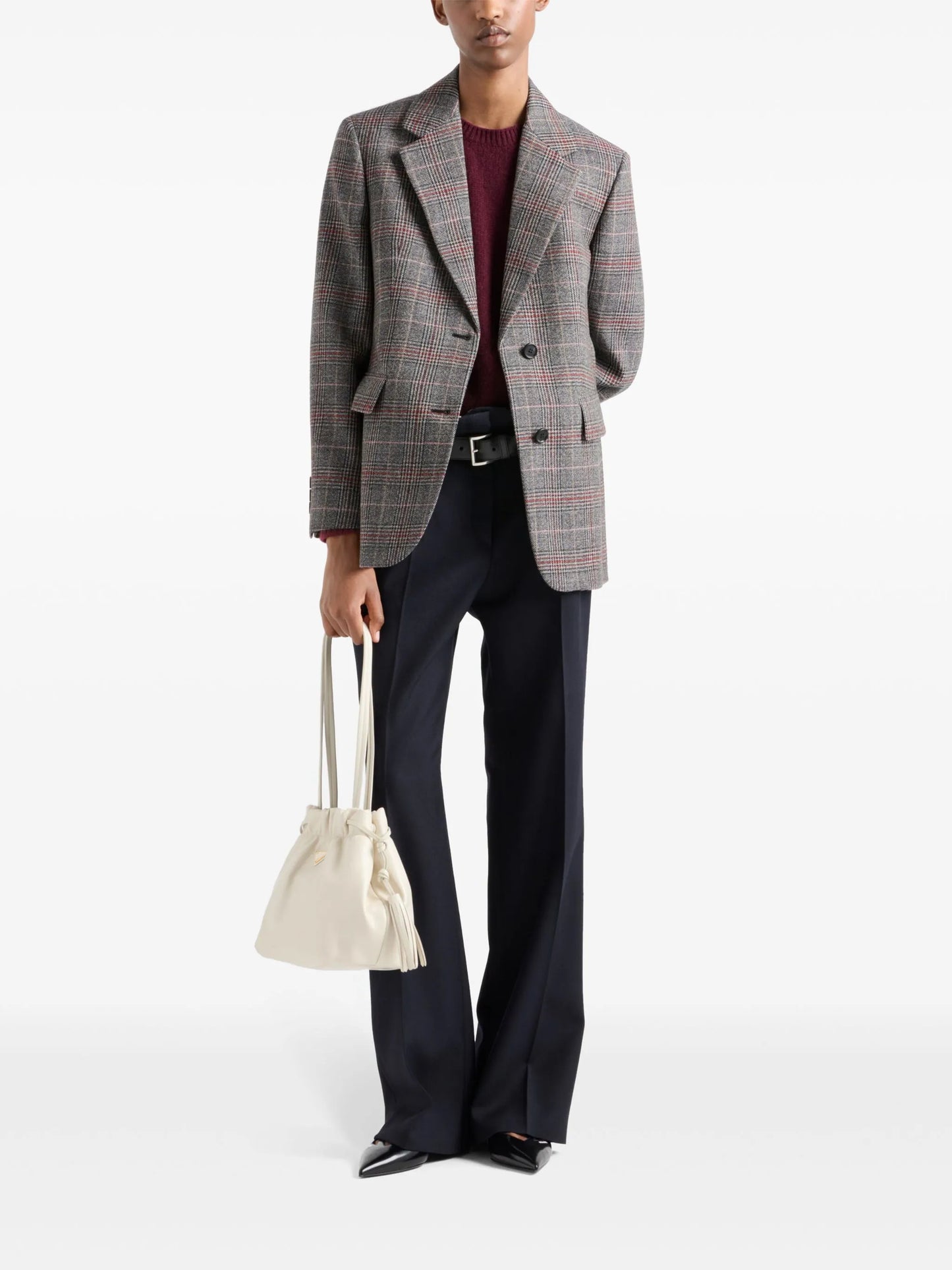 Prince of Wales checked wool blazer