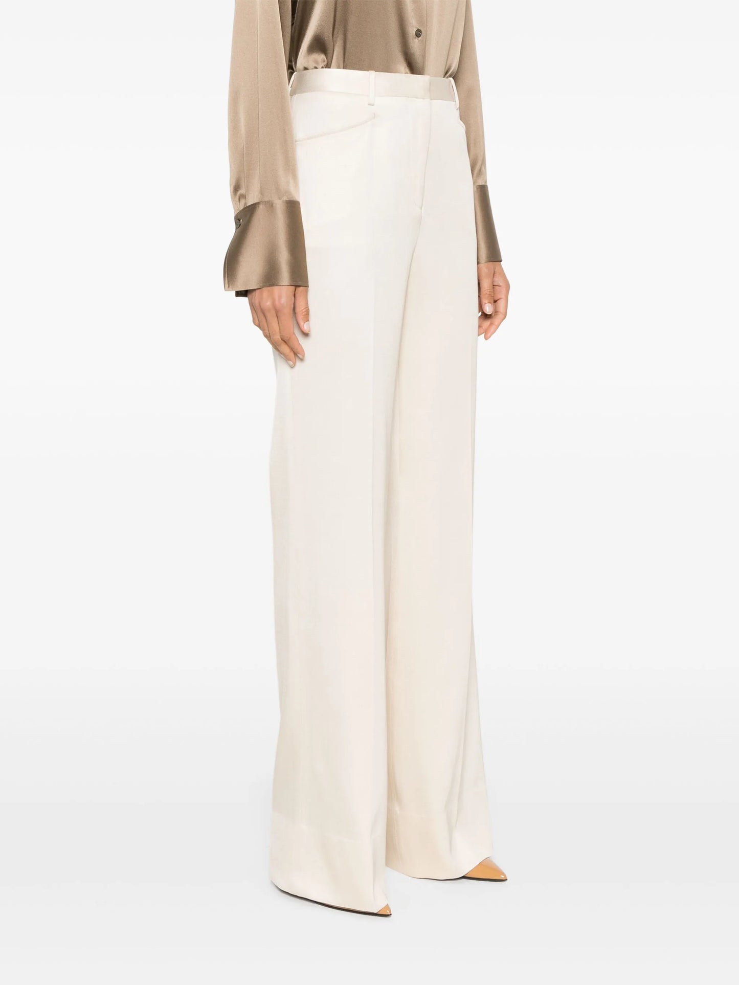 pressed-crease trousers