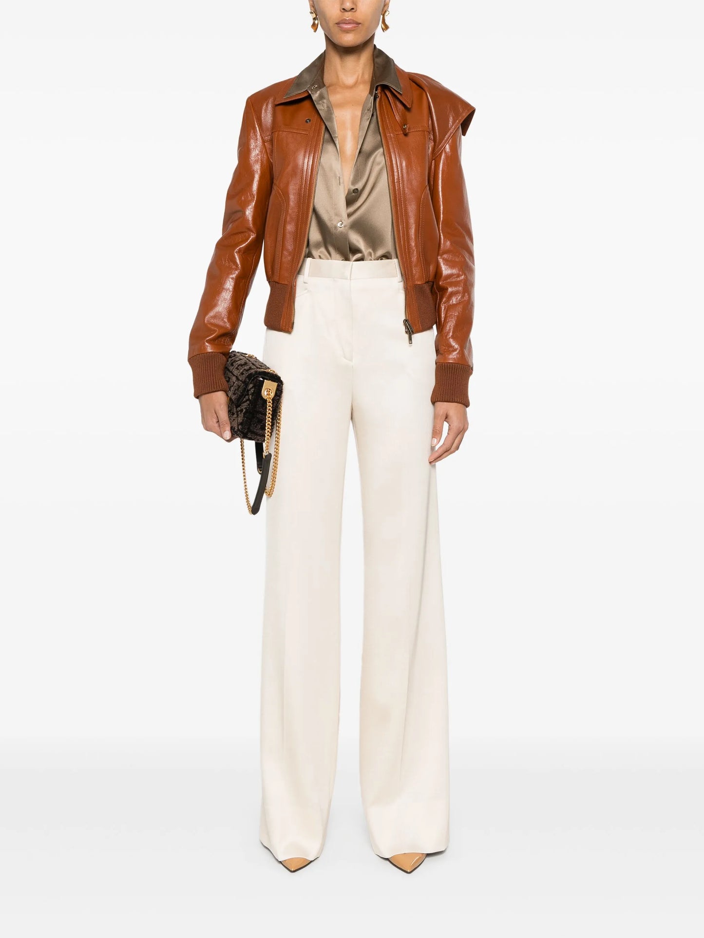 pressed-crease trousers