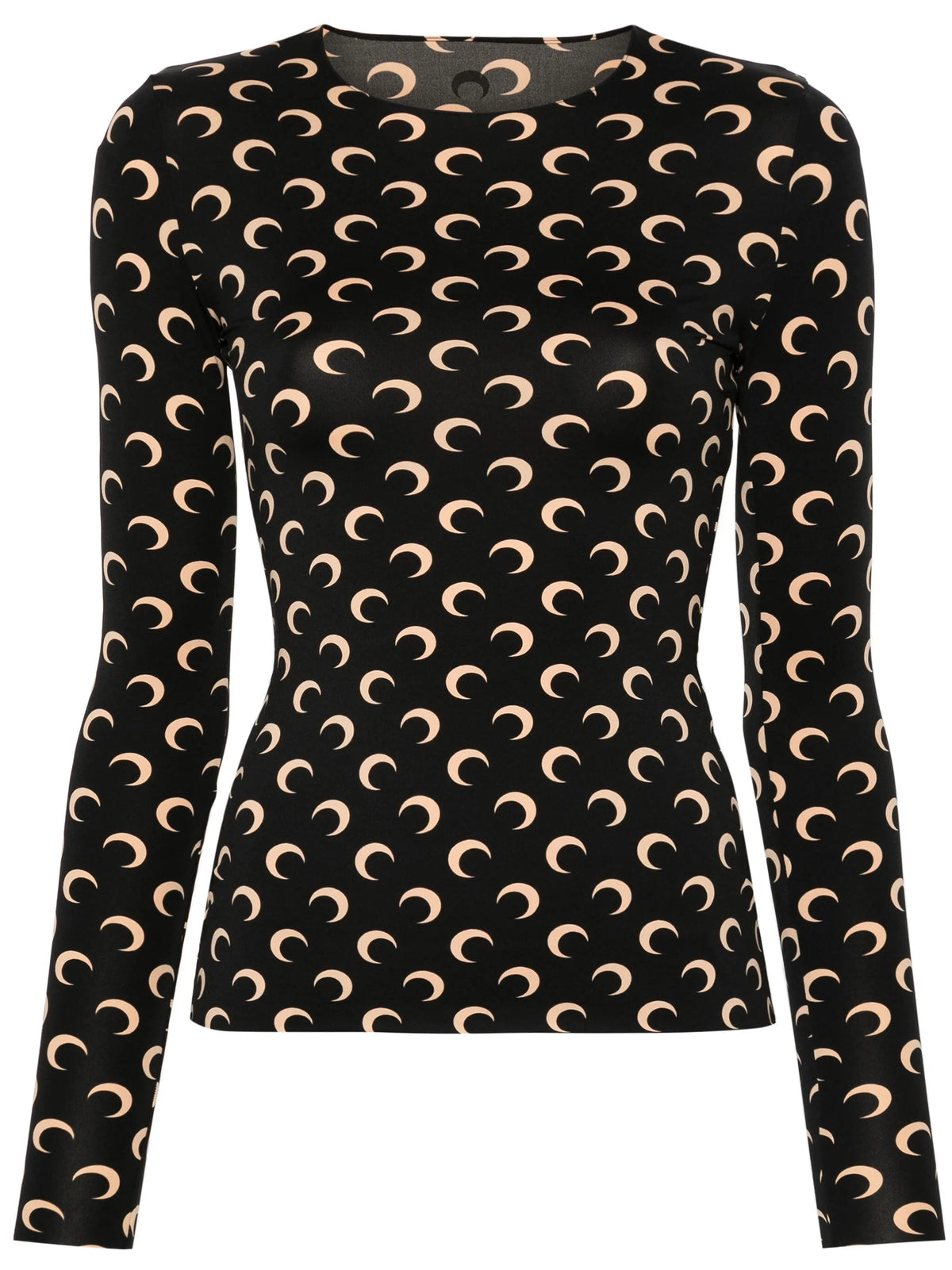 moon-print second-skin crewneck top