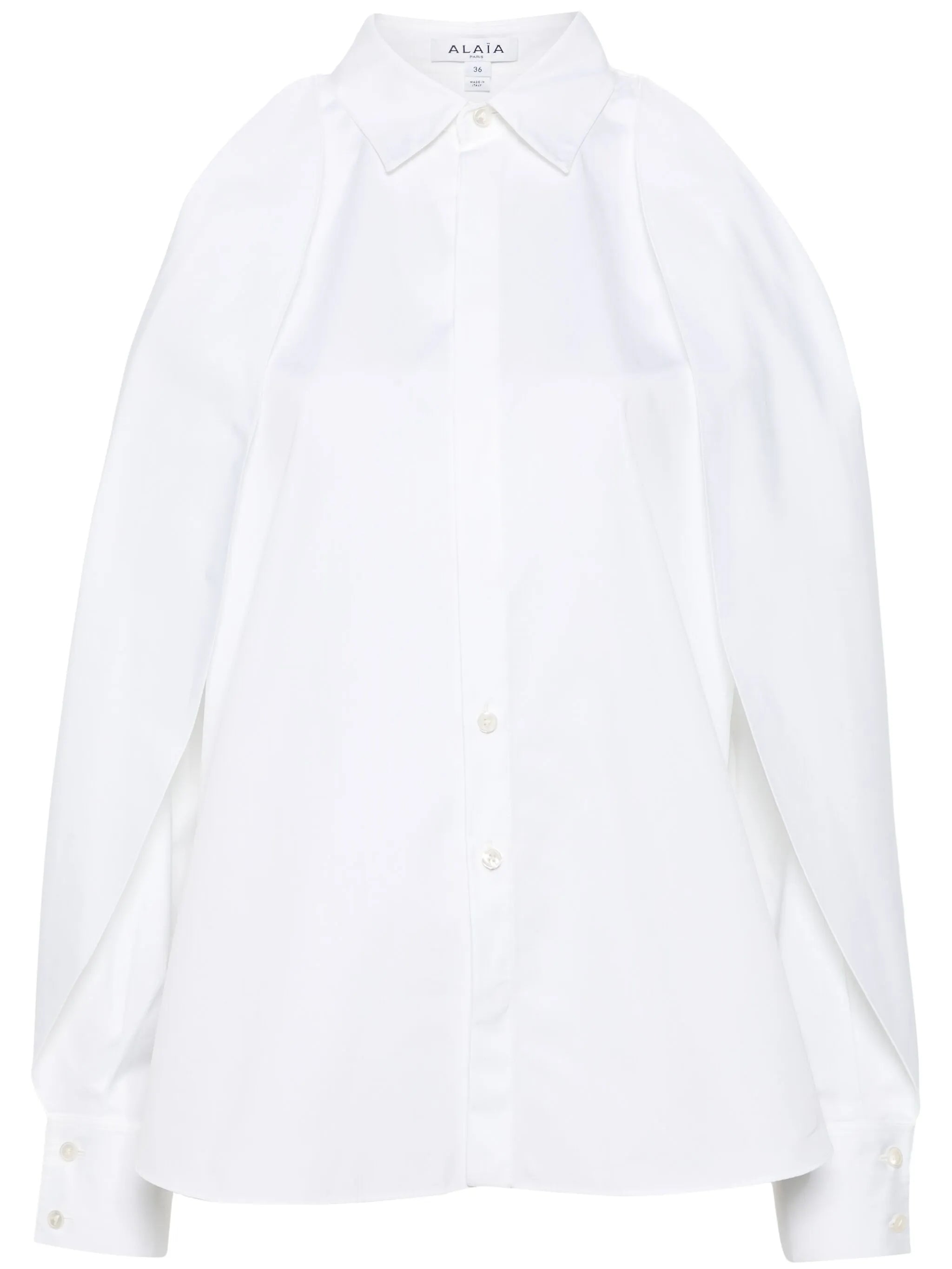 balloon-sleeve cotton shirt