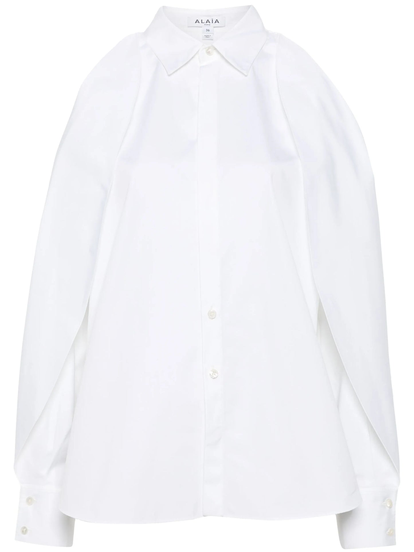 balloon-sleeve cotton shirt