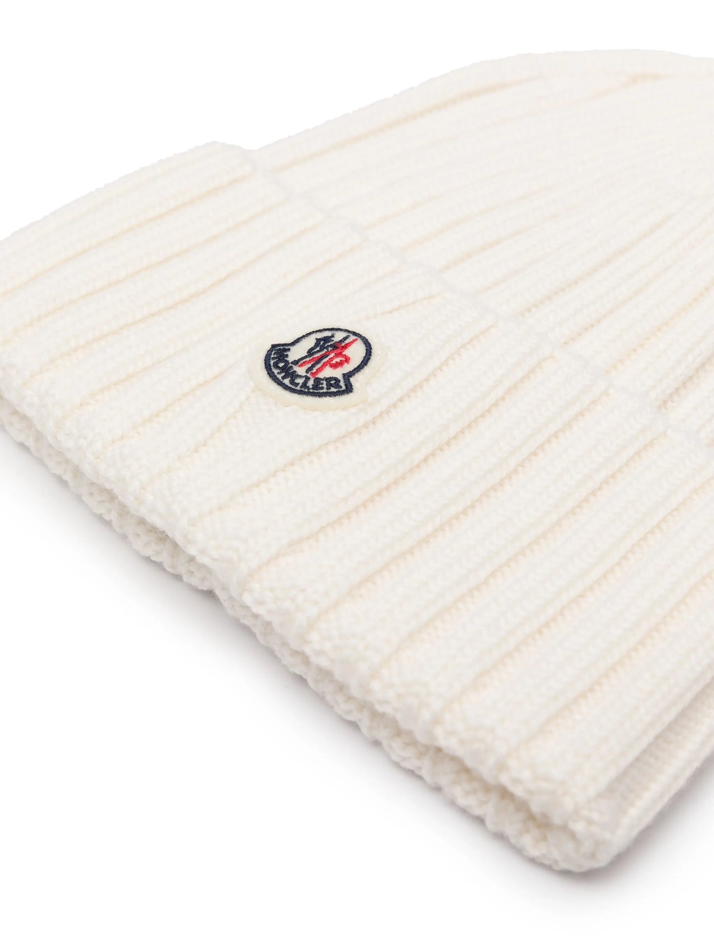logo-patch ribbed beanie