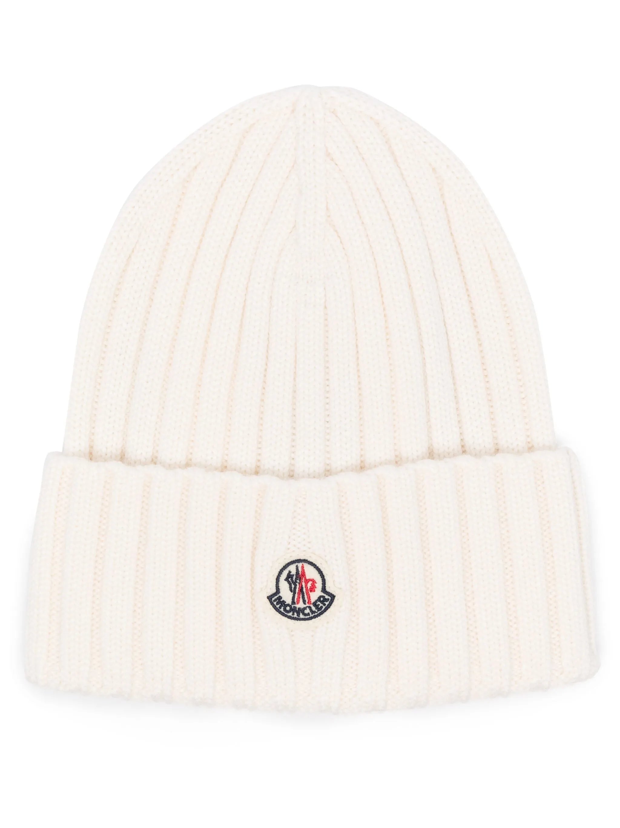 logo-patch ribbed beanie