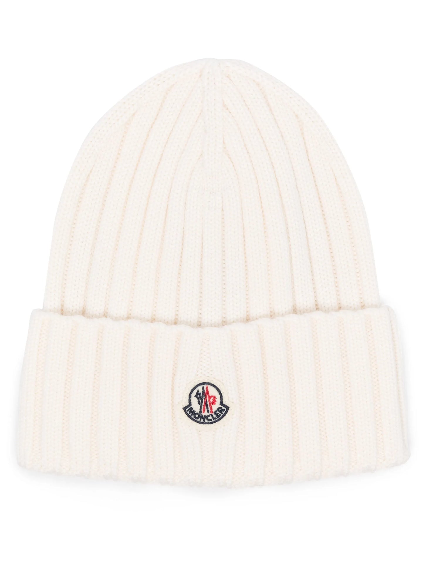 logo-patch ribbed beanie