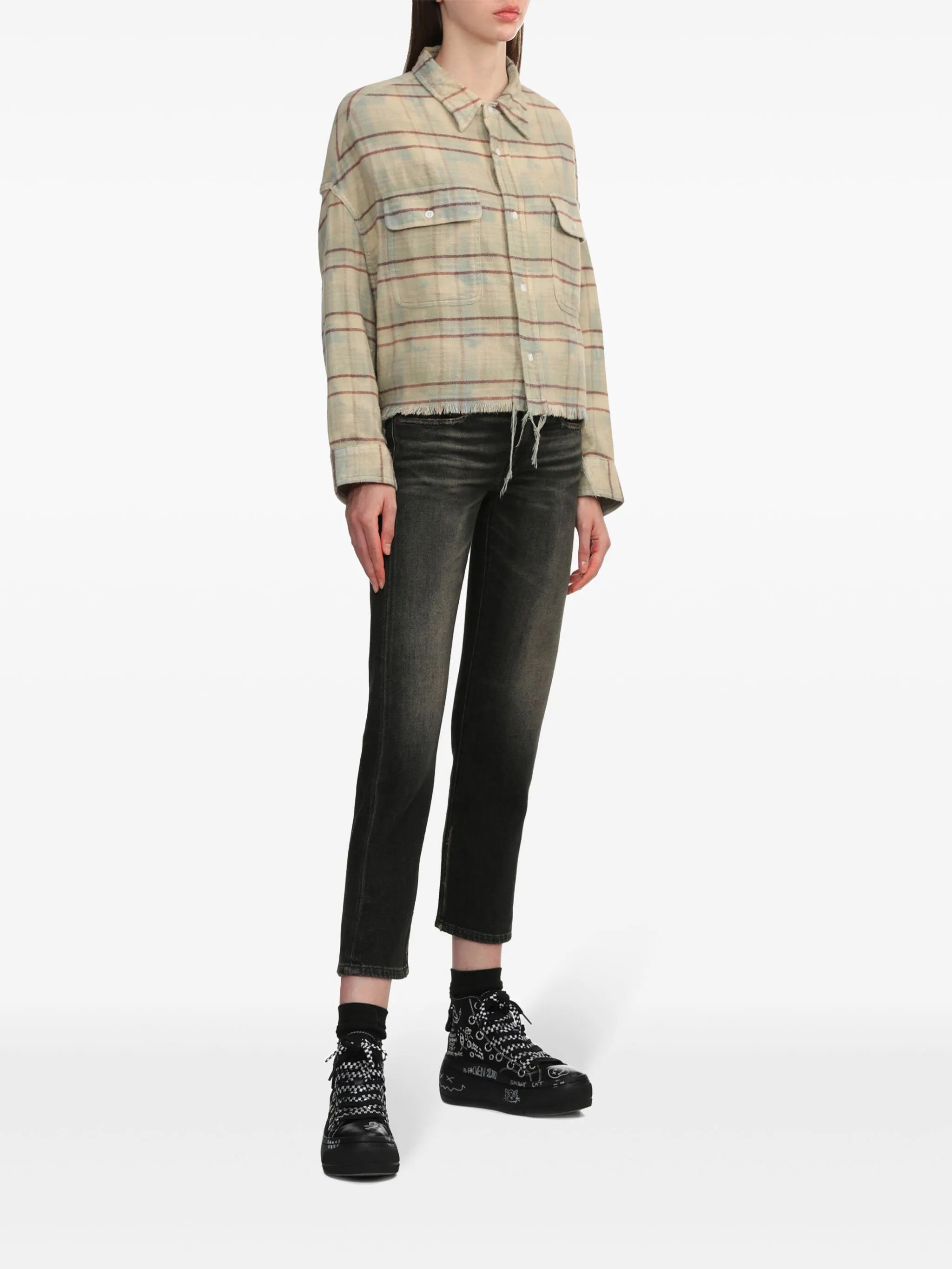 cropped work shirt