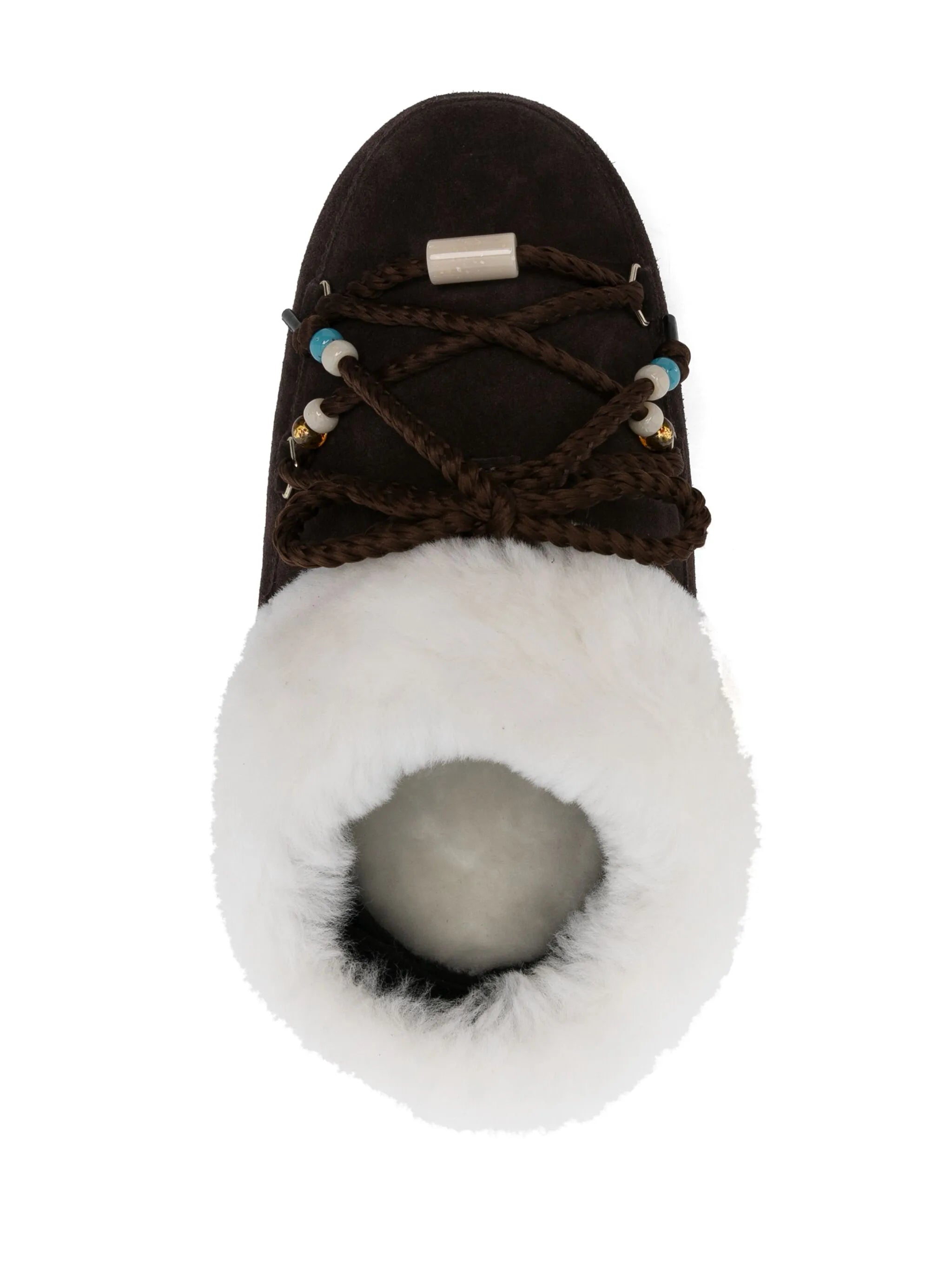 MB EVX MULE SUEDE BEADS DARK BROWN/NATURAL