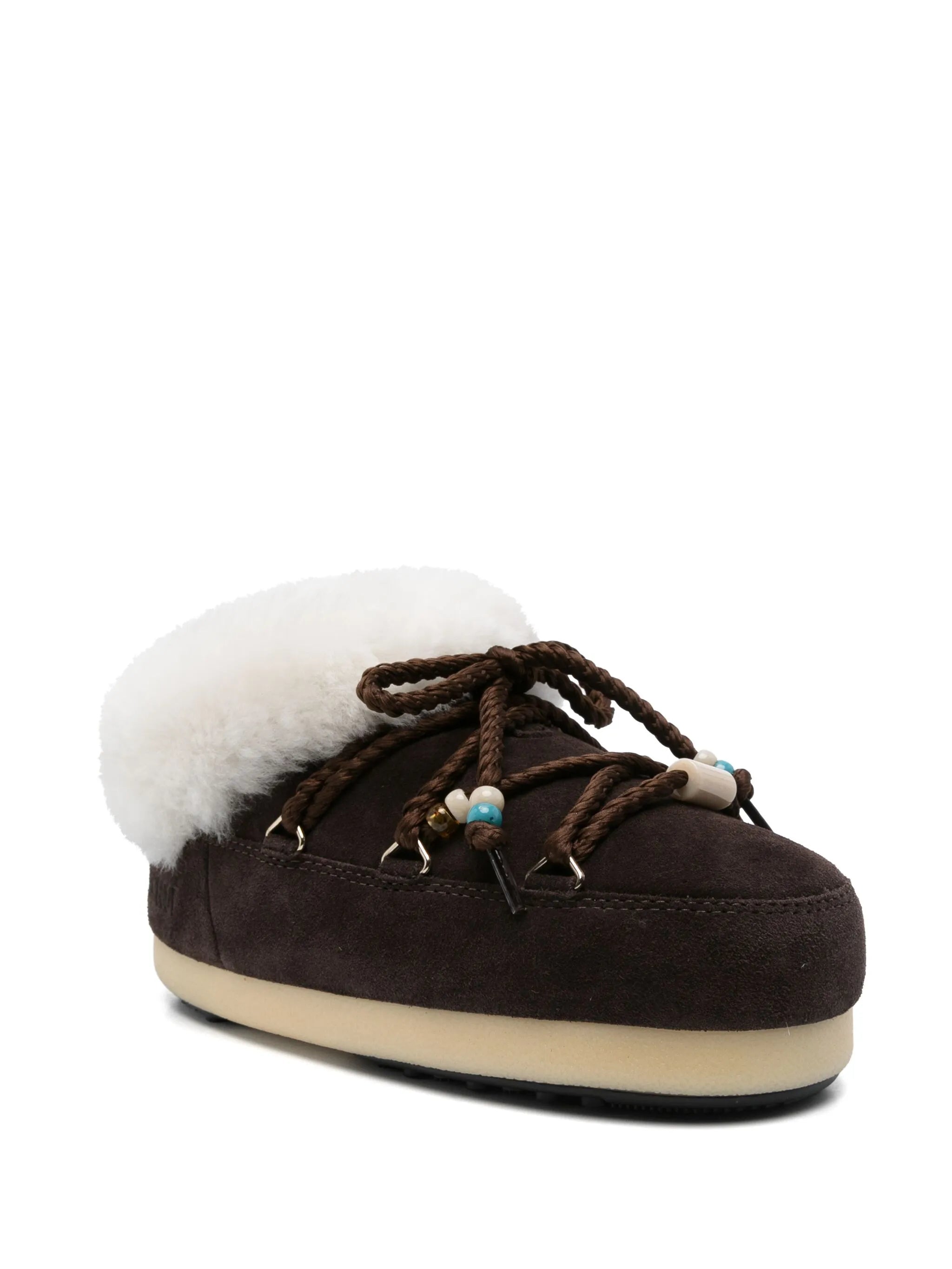 MB EVX MULE SUEDE BEADS DARK BROWN/NATURAL