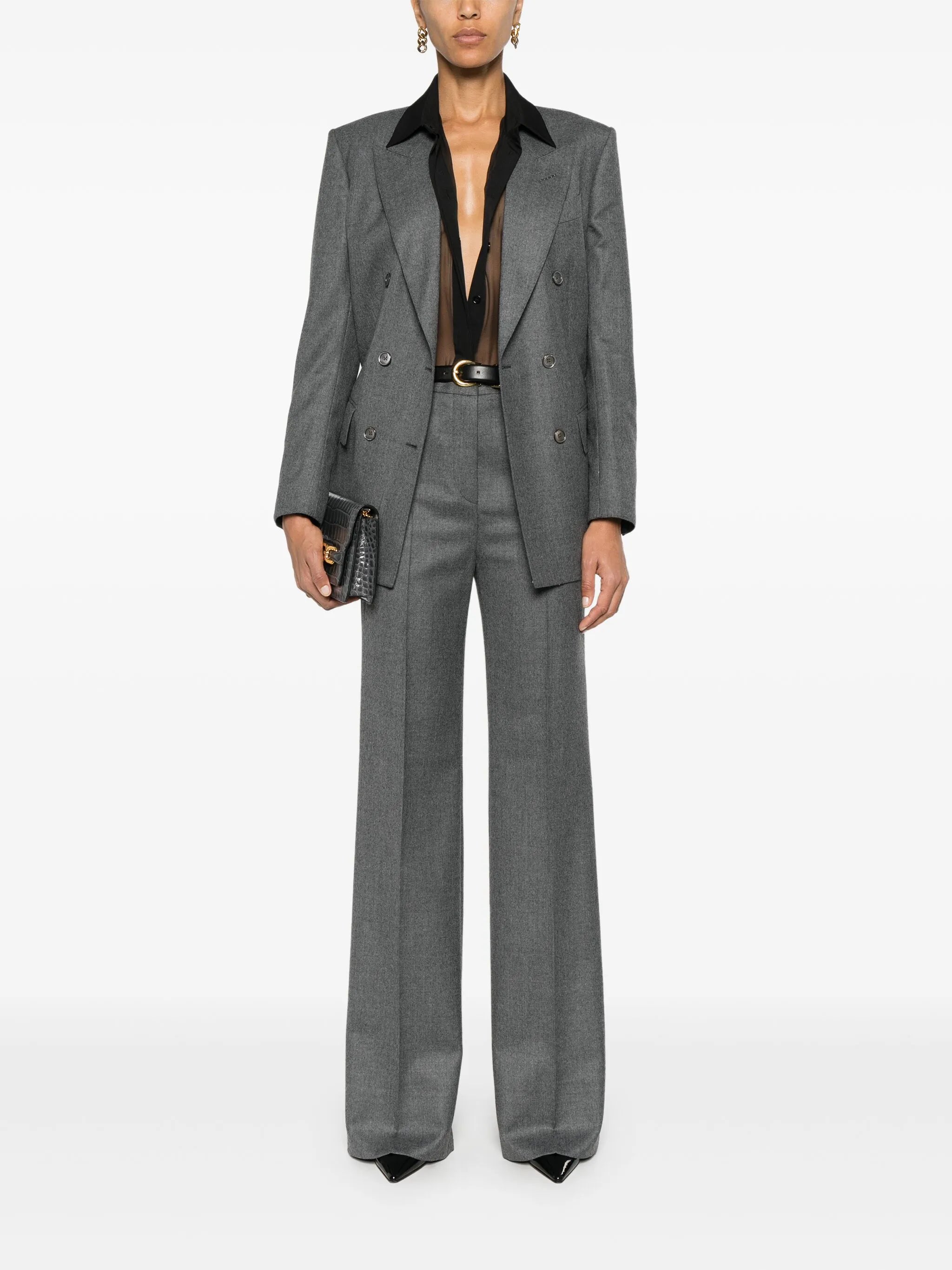 mélange tailored trousers