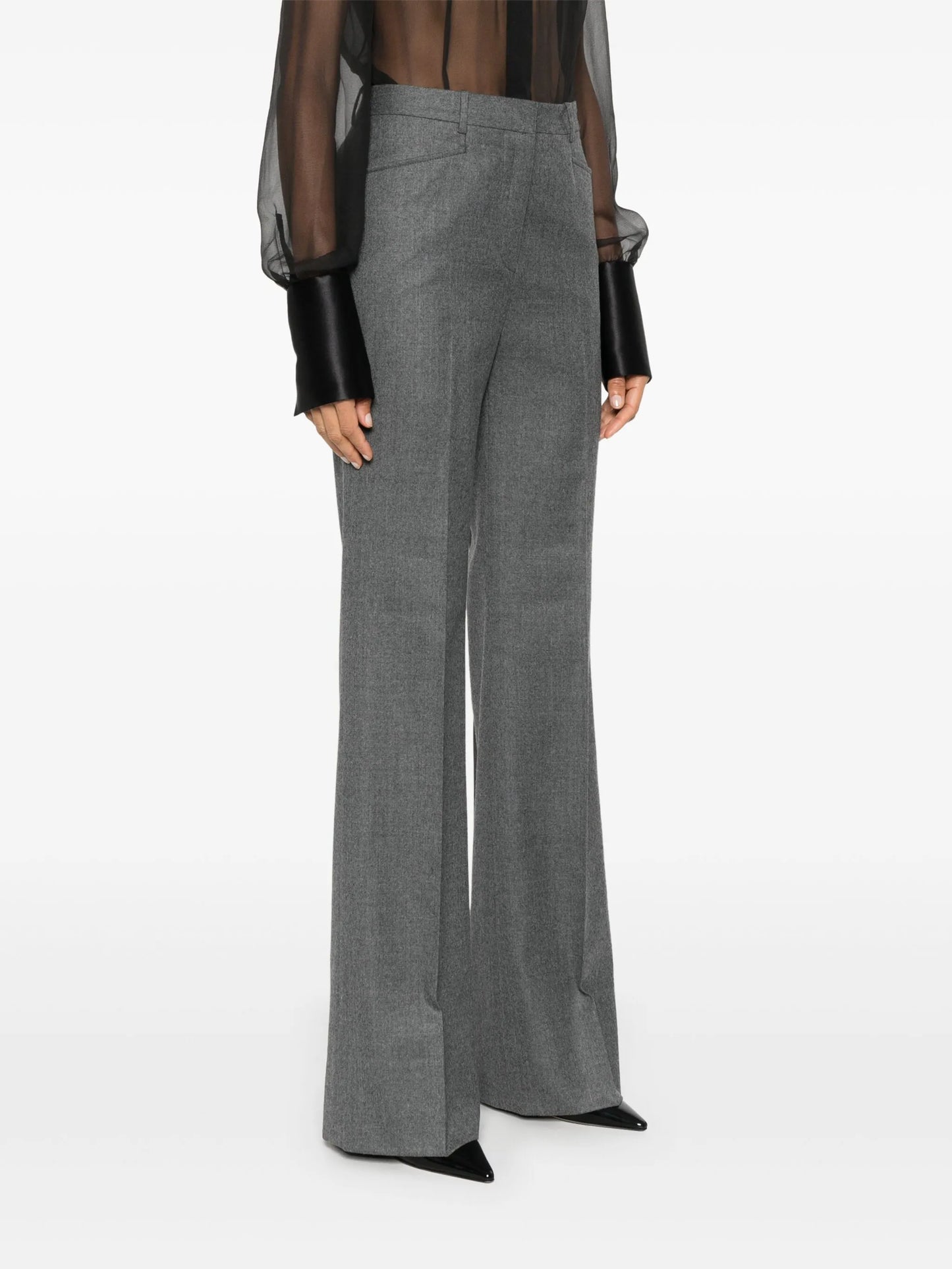 mélange tailored trousers