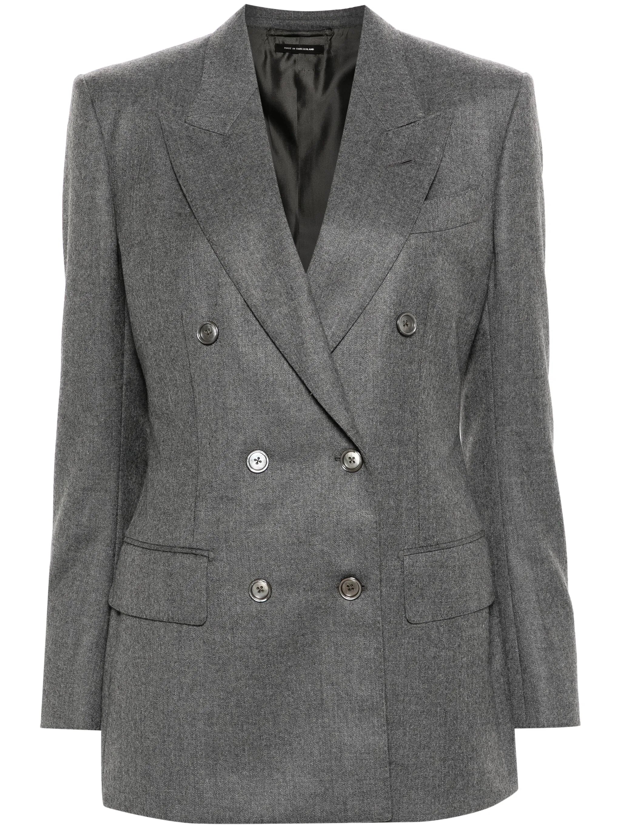 mélange double-breasted blazer