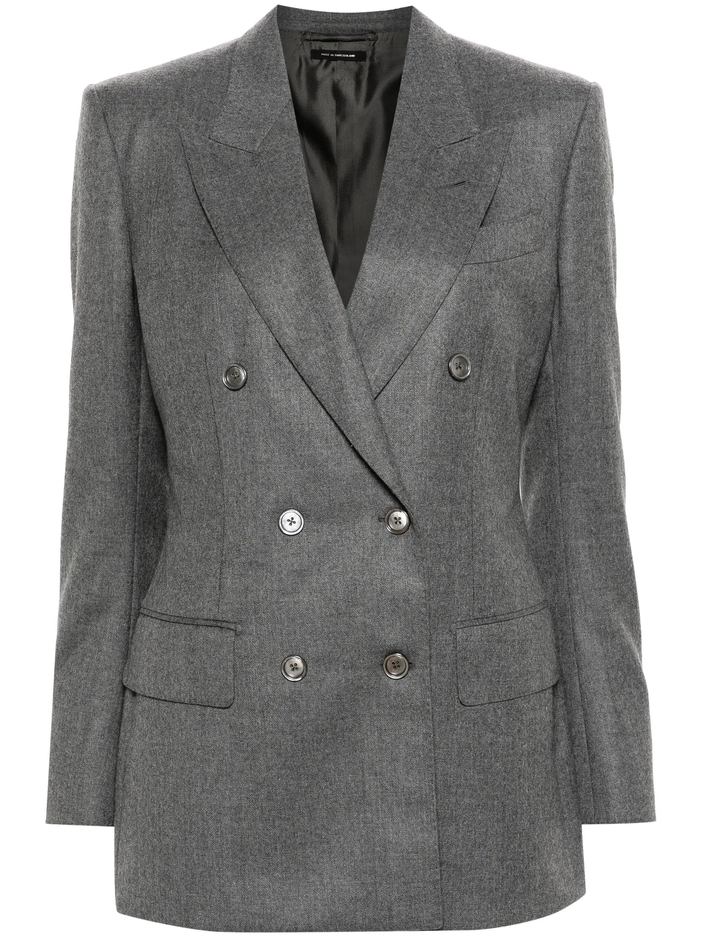 mélange double-breasted blazer
