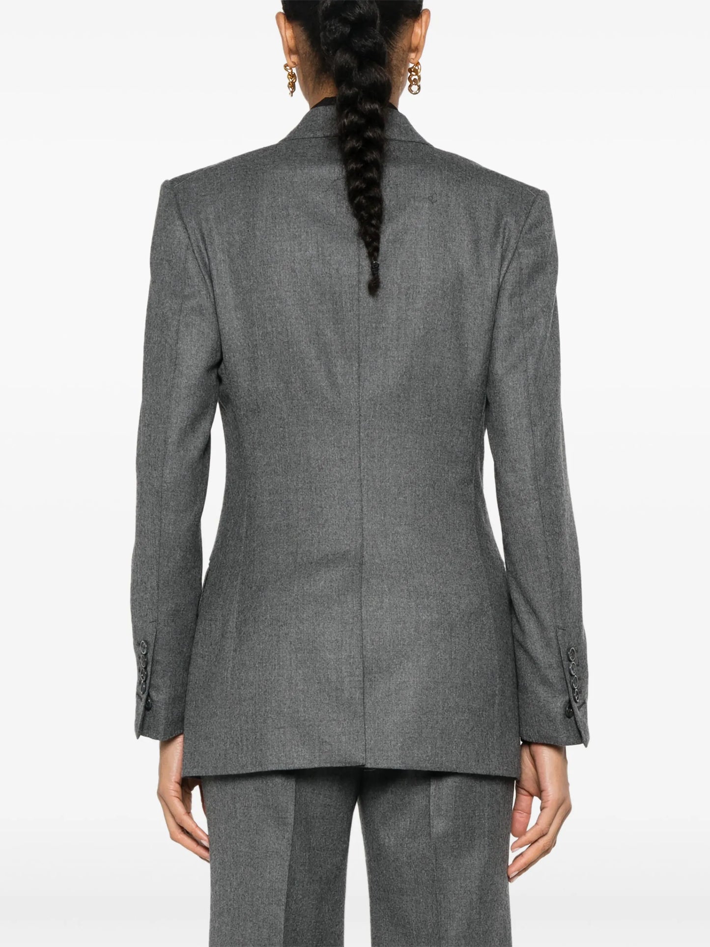 mélange double-breasted blazer