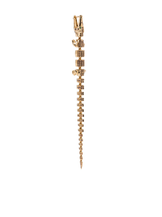 18K yellow gold Alligator Vertebrae Bite single earring