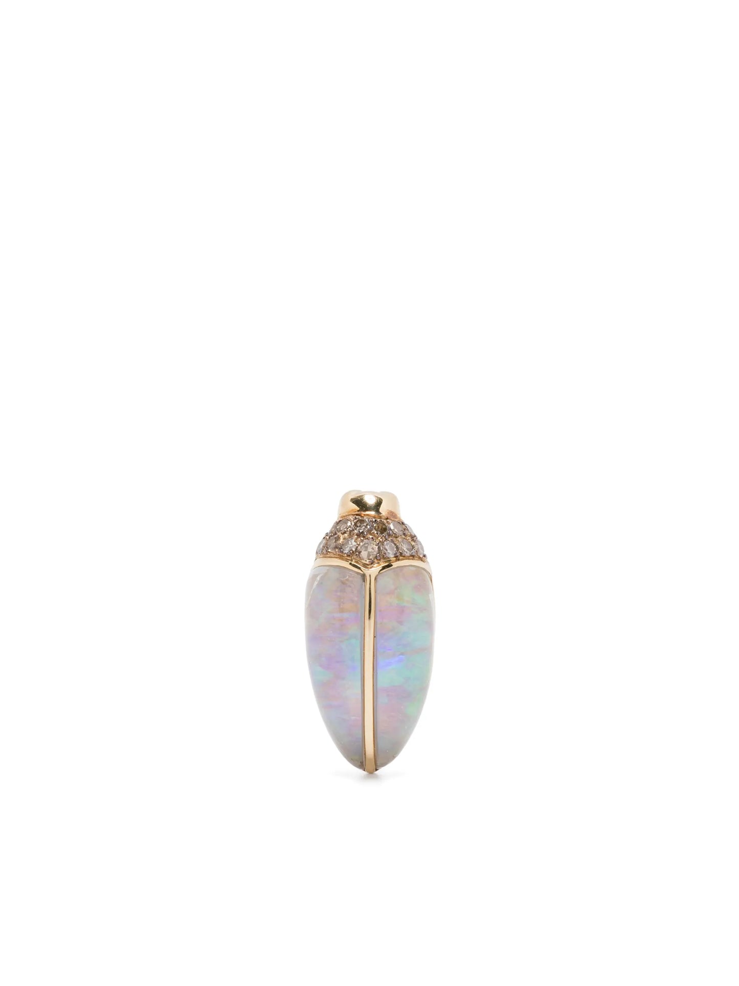 18kt yellow and white gold mini Scarab Opal stud earring