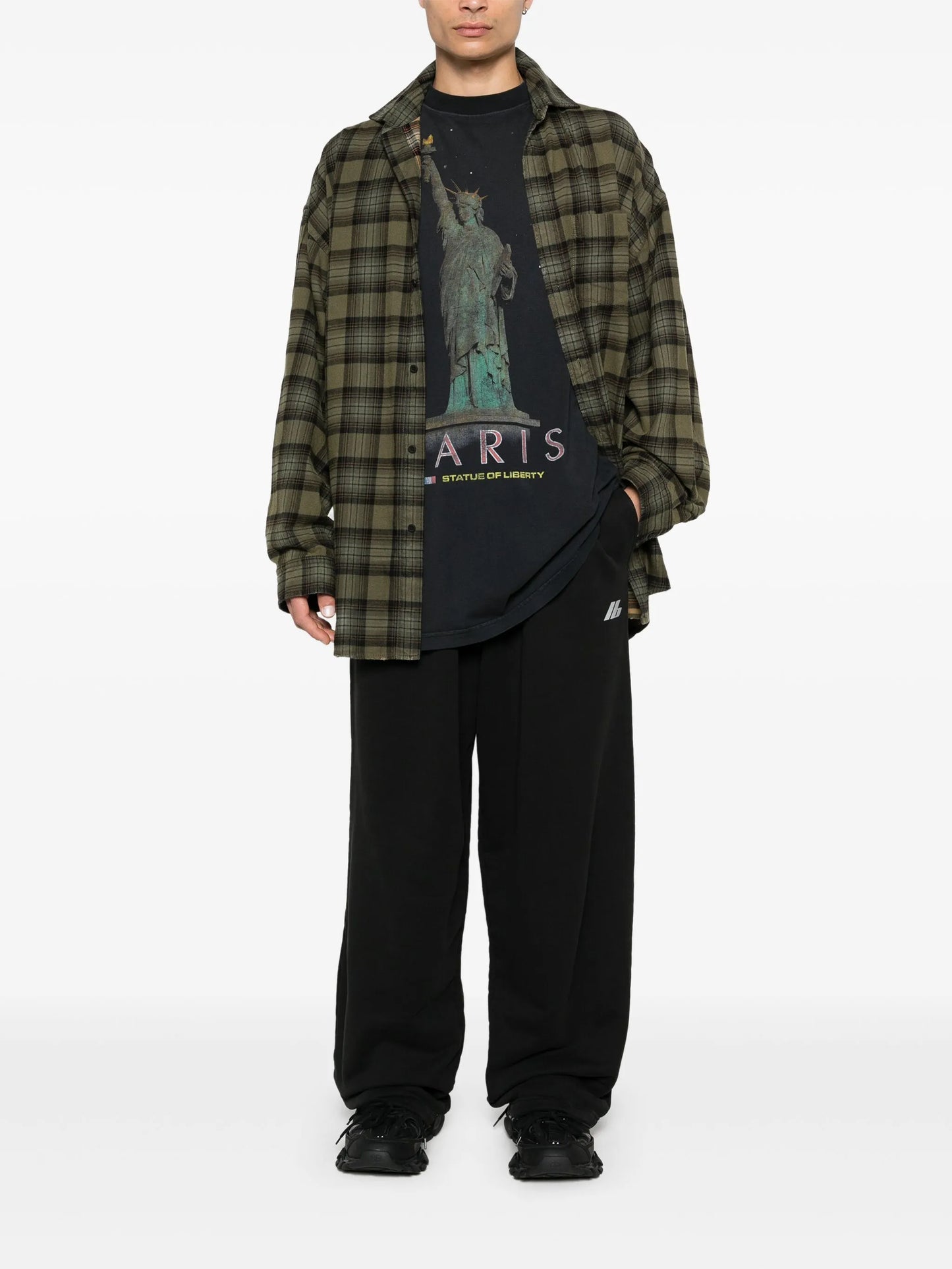 SHIRT LAYERED L/S OVERPRINT CHECK FLANNEL COTTON