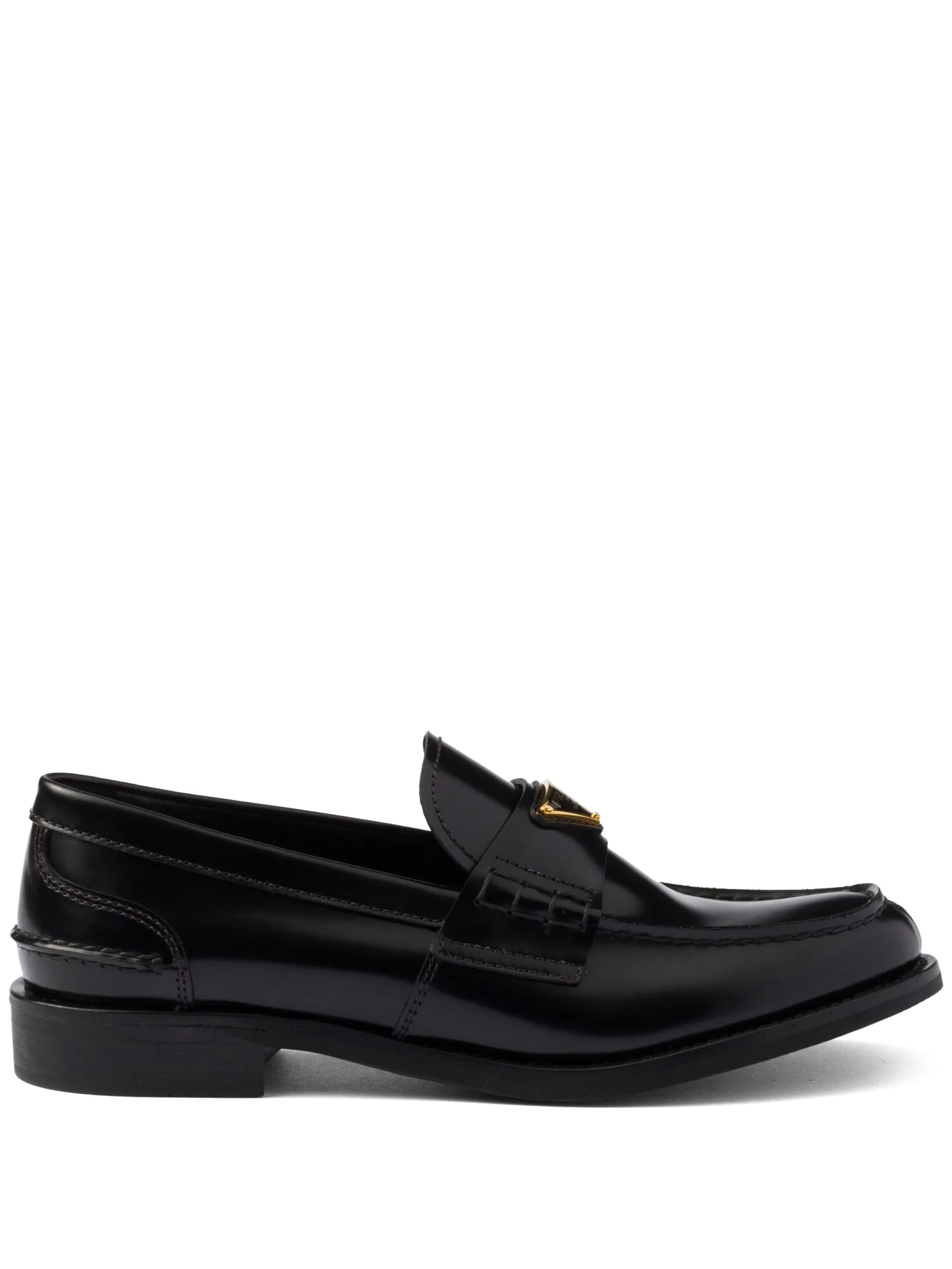 brushed leather loafers