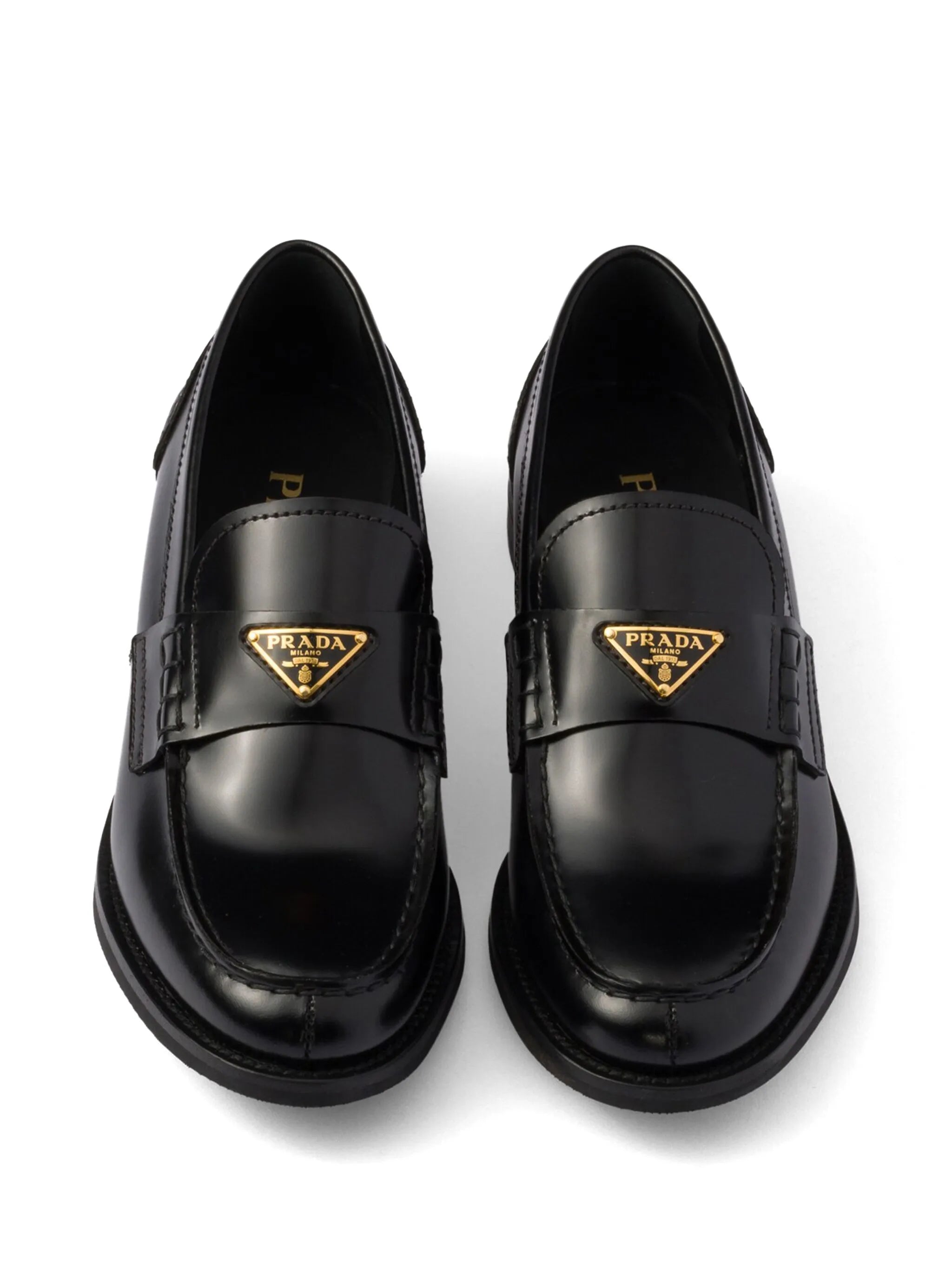 brushed leather loafers