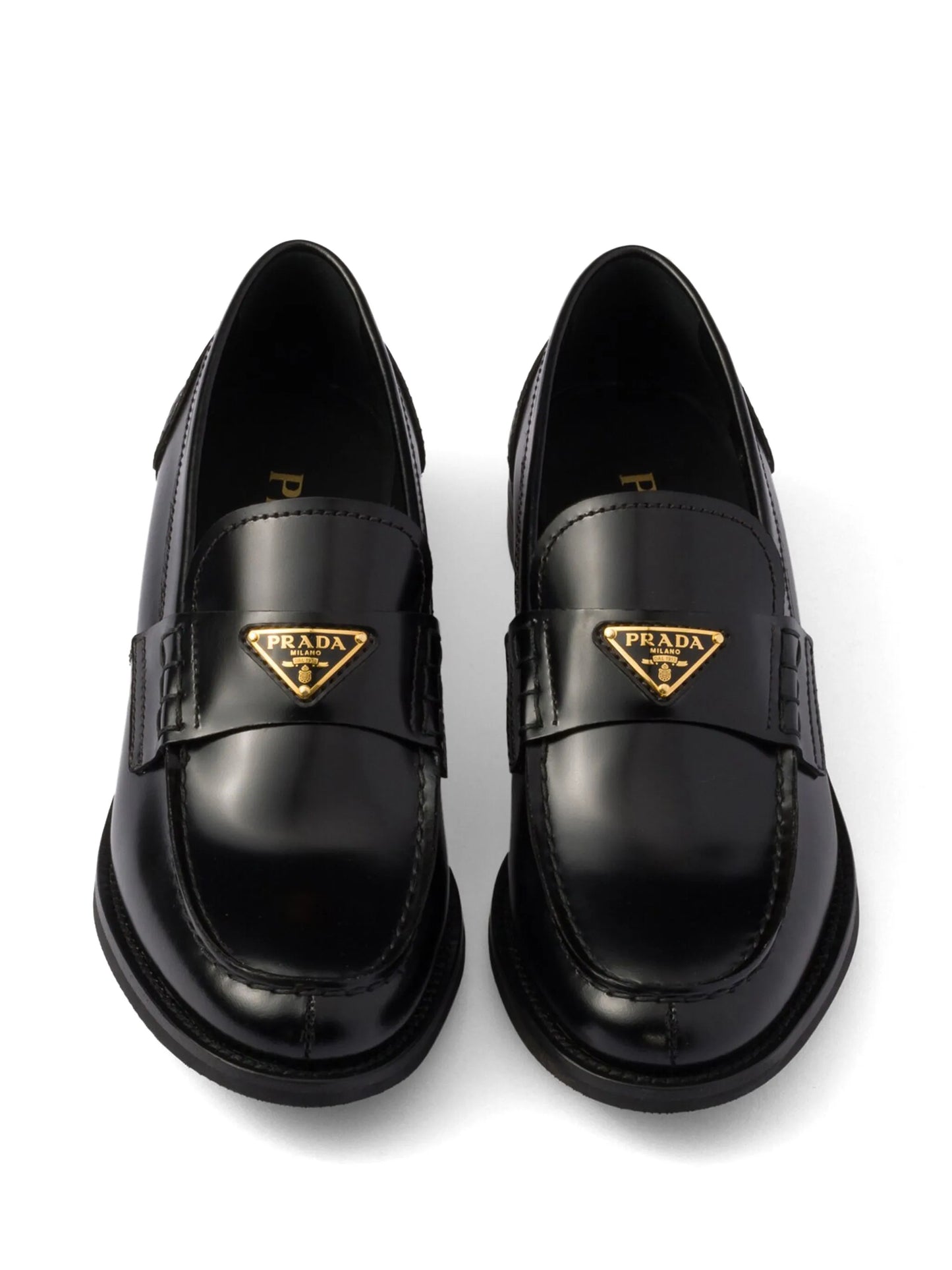 brushed leather loafers