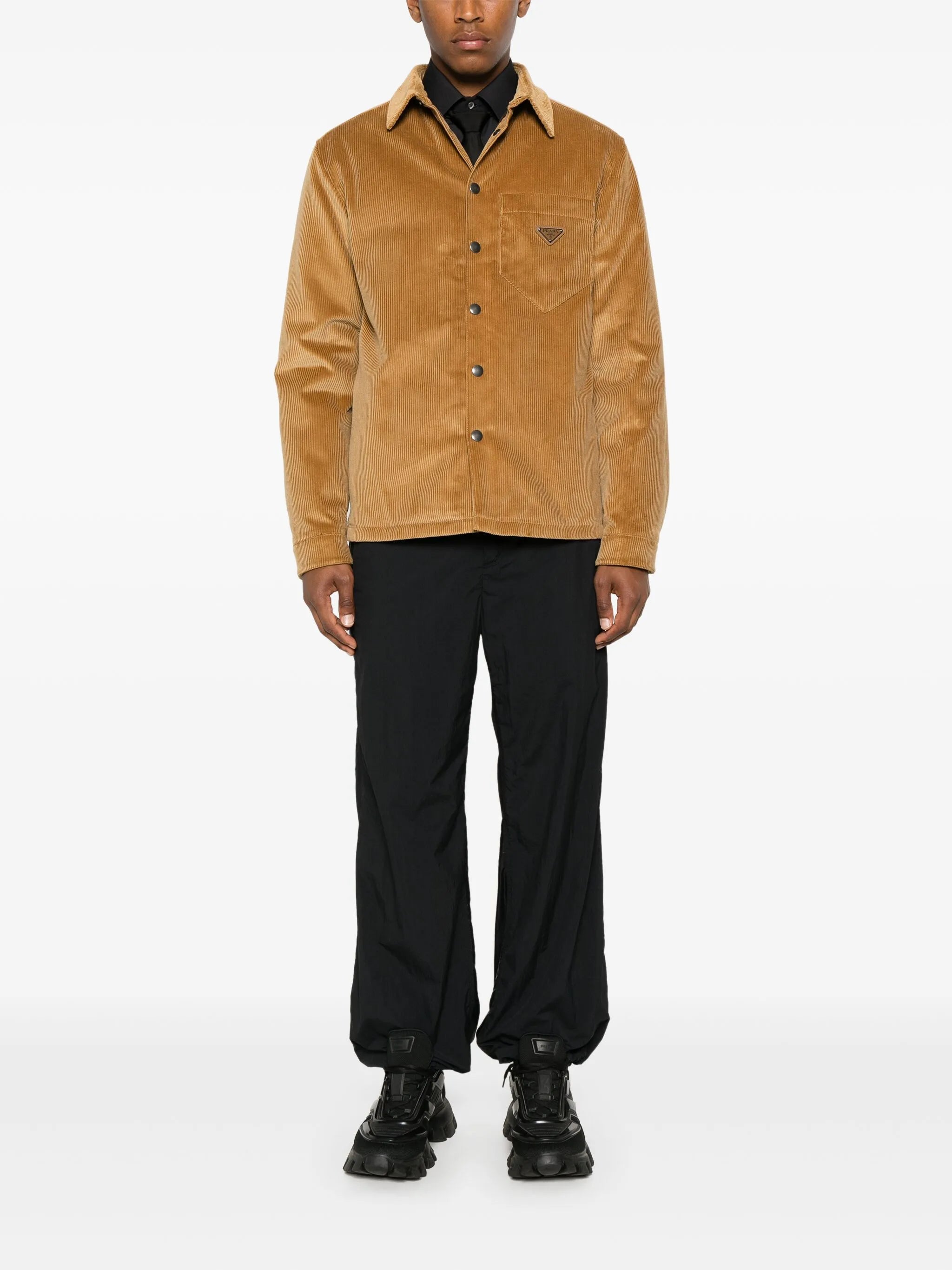 triangle-logo shirt jacket