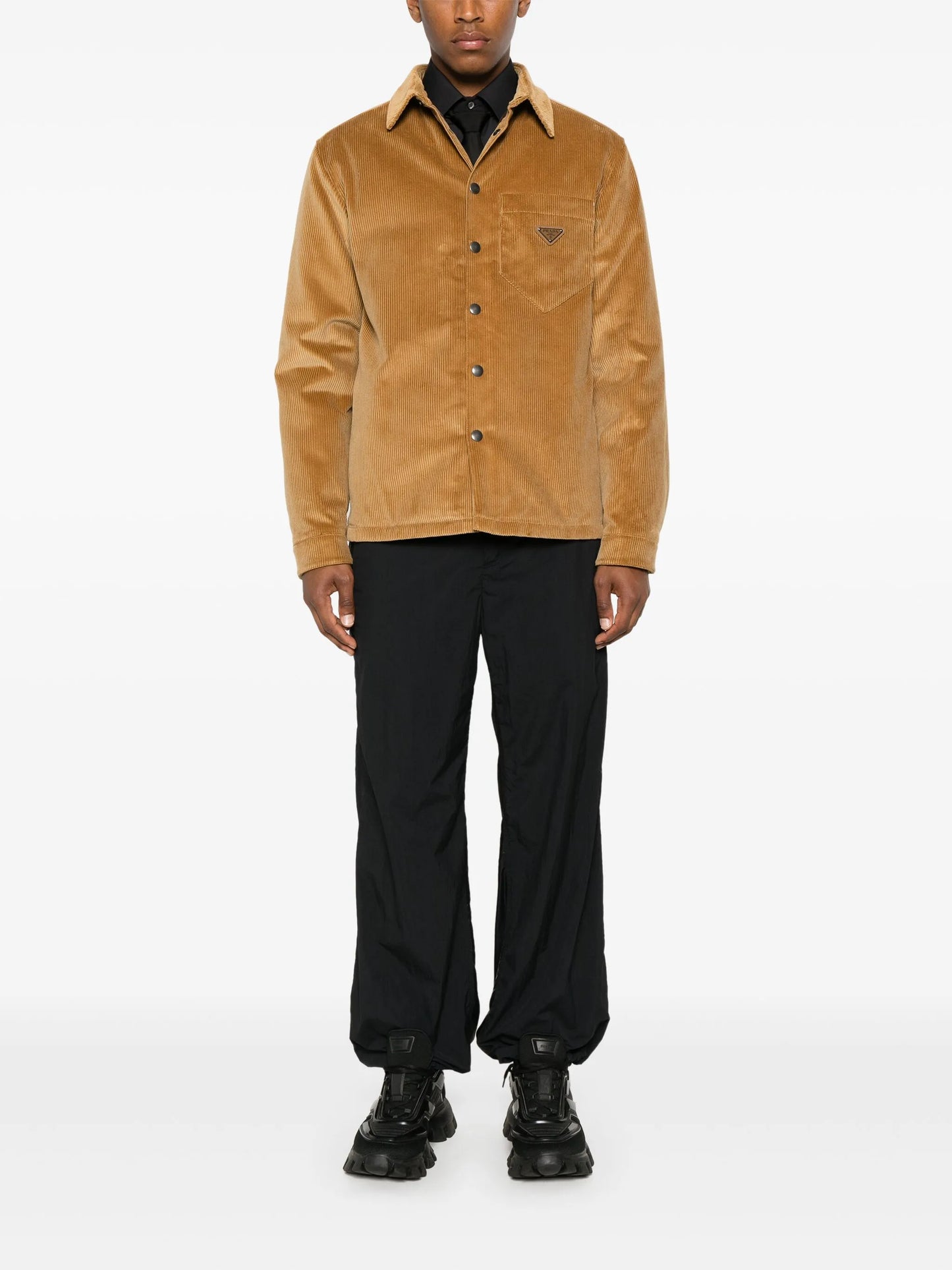 triangle-logo shirt jacket