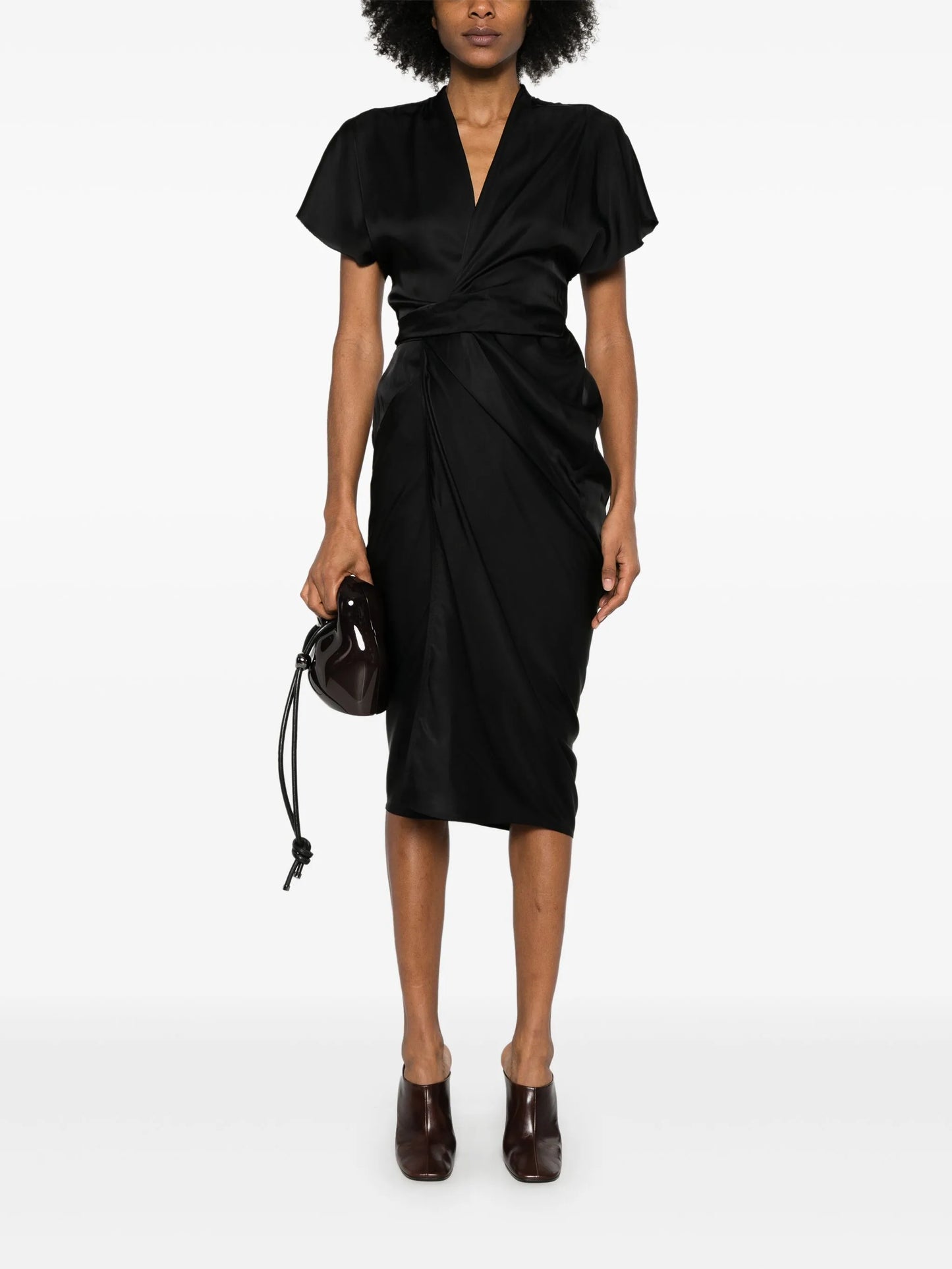 wrap midi dress