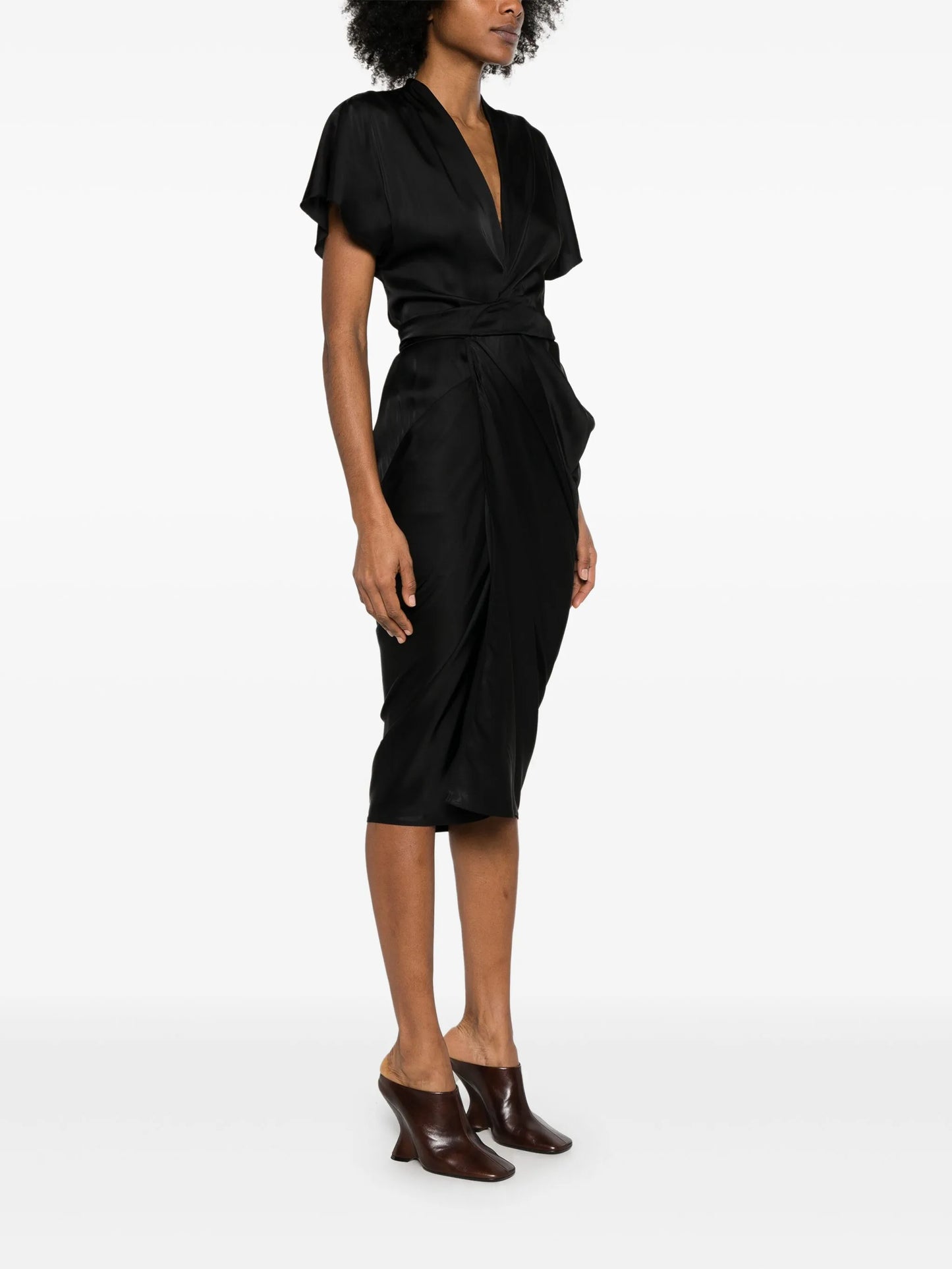 wrap midi dress