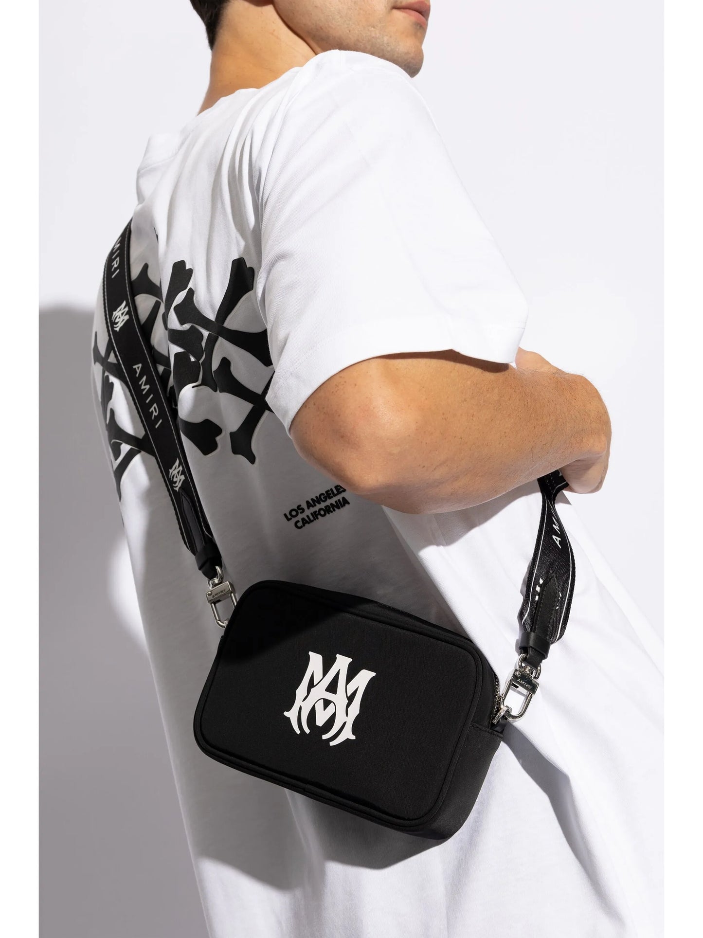 logo-print messenger bag