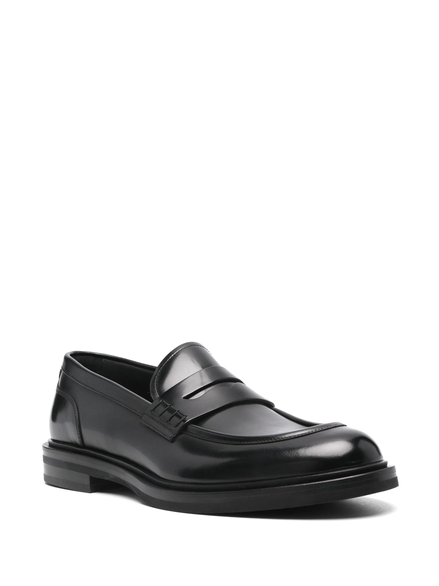 brushed leather loafers