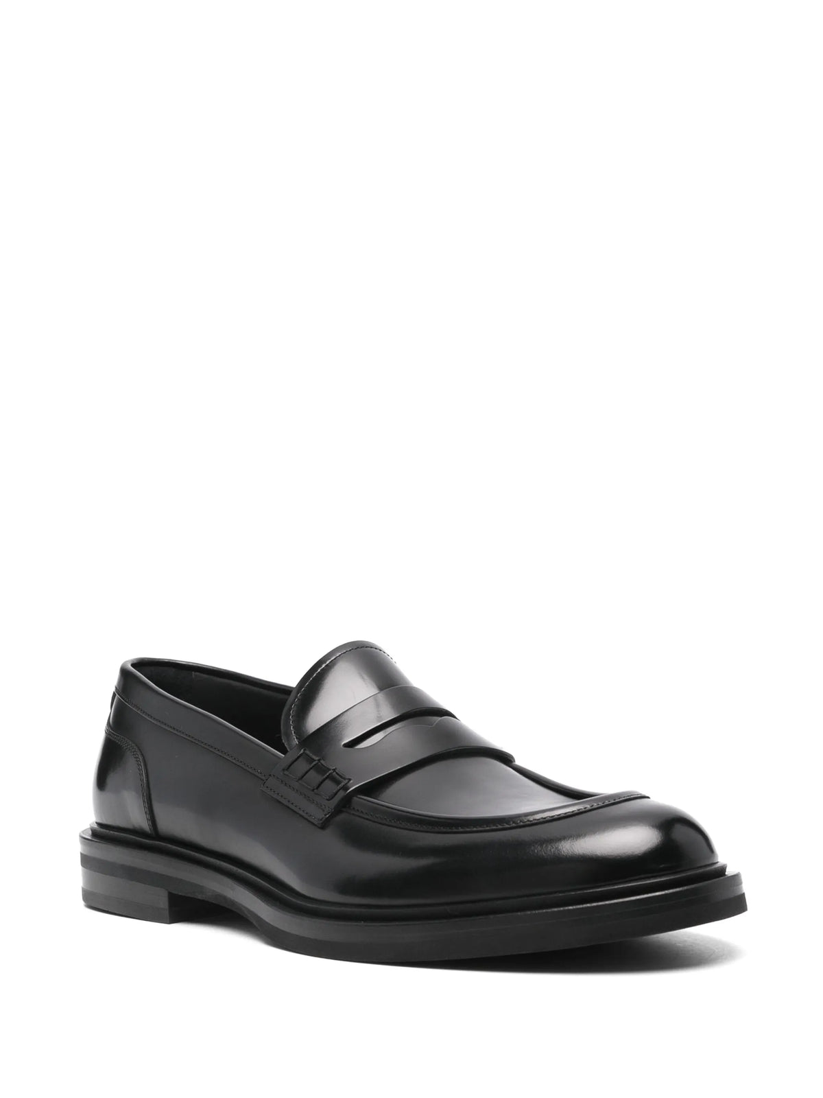 brushed calfskin loafers