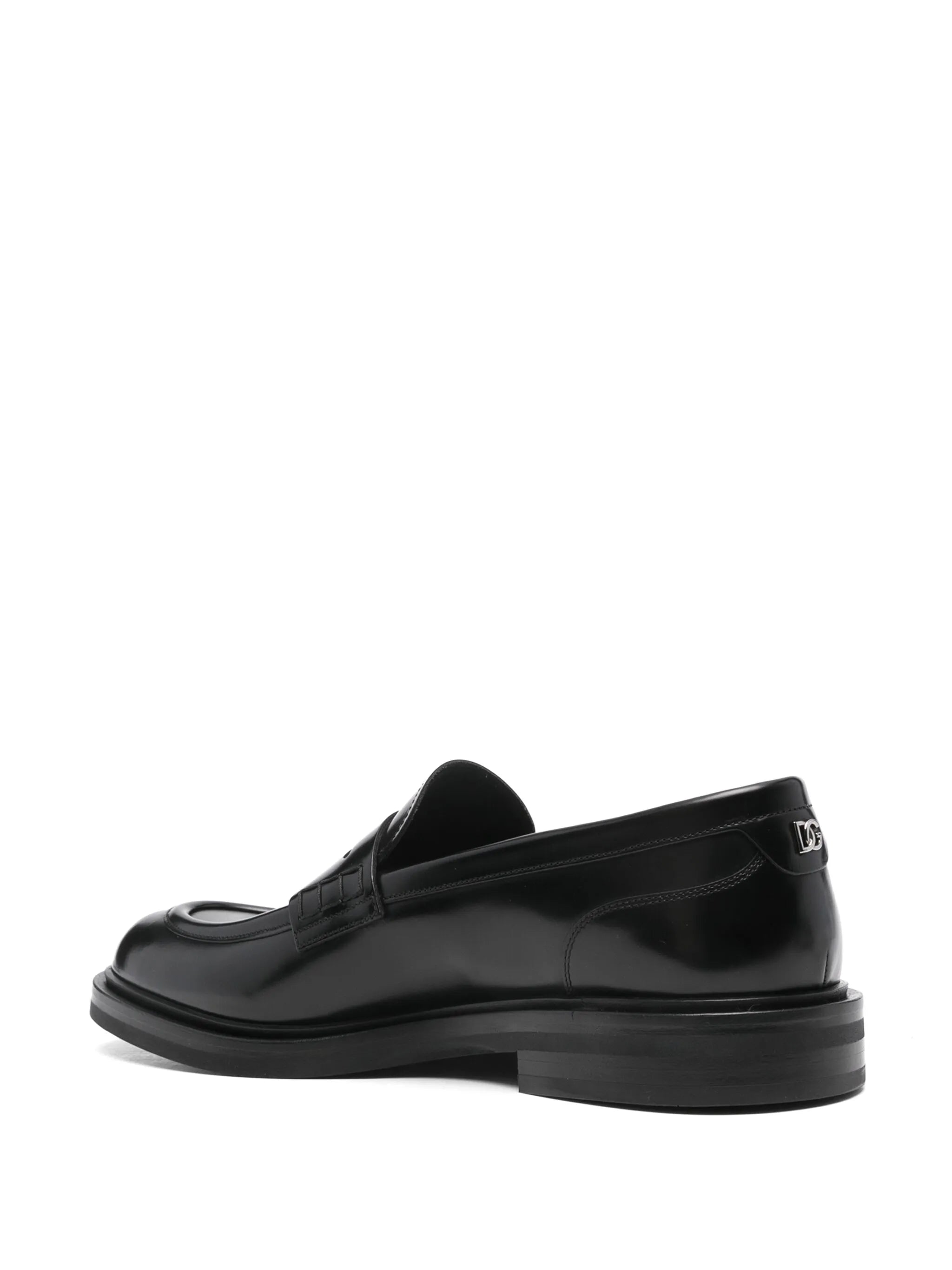 brushed leather loafers