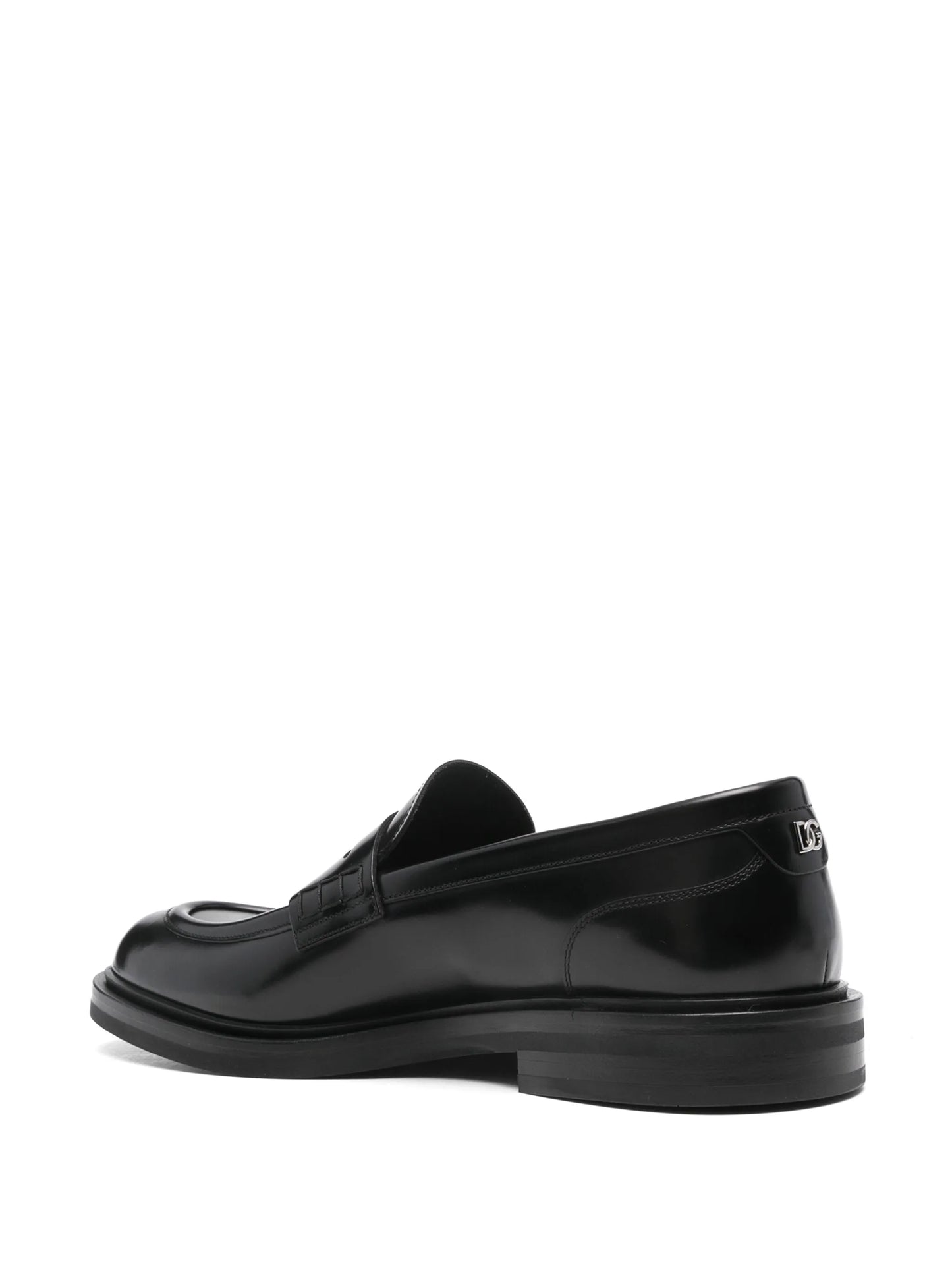 brushed leather loafers