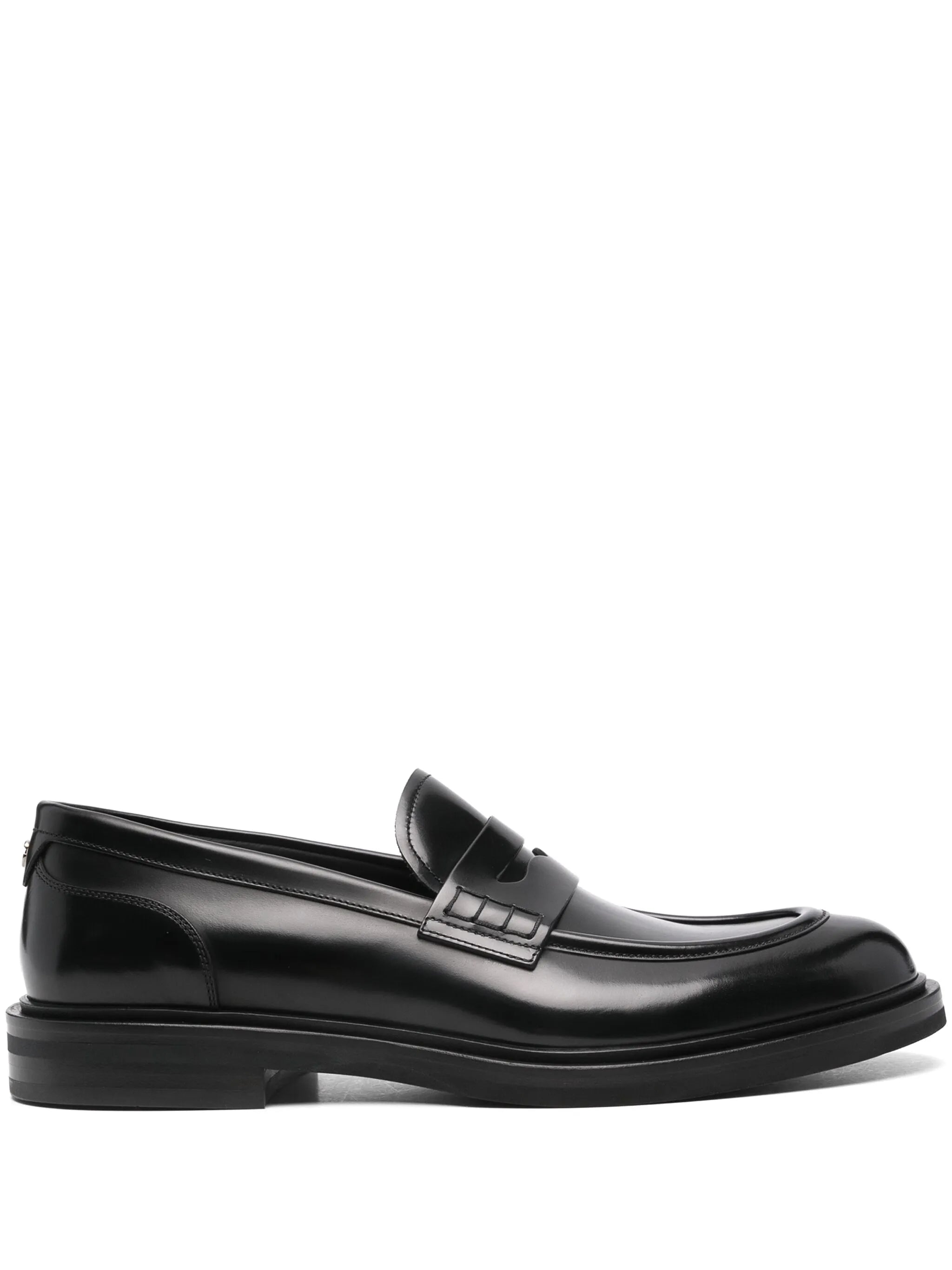 brushed leather loafers
