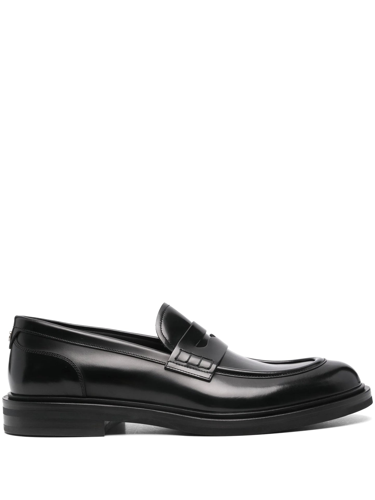 brushed leather loafers